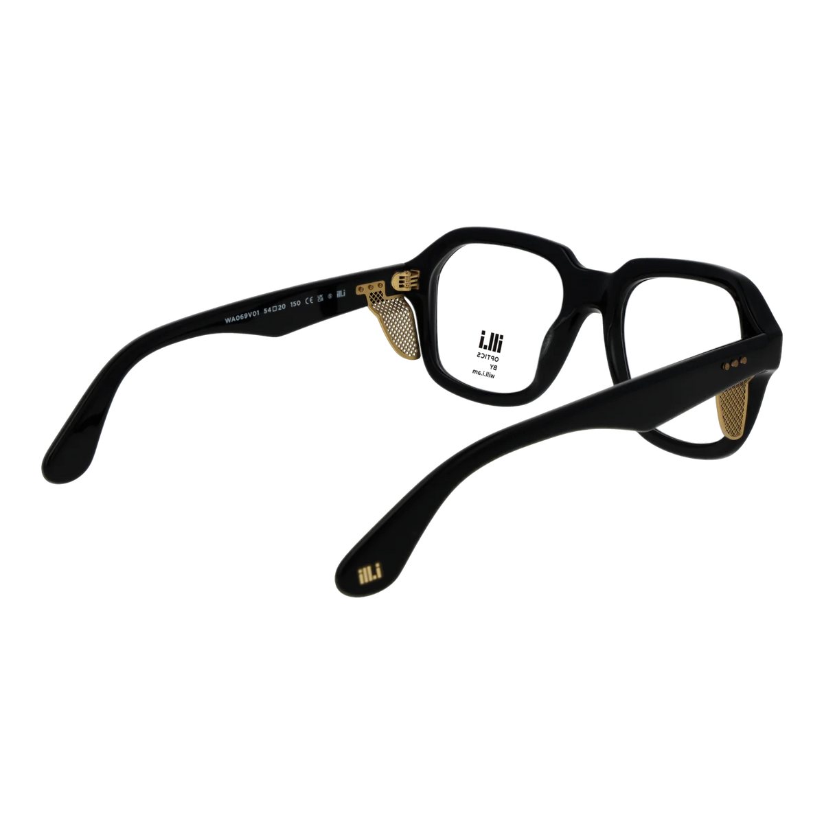 Ill.i by Will.i.am Square glasses, Acetate frame, Ill.i by Will.i.am Optical Frames WA069V01 01 54 – Burghley & Co (Image 3)
