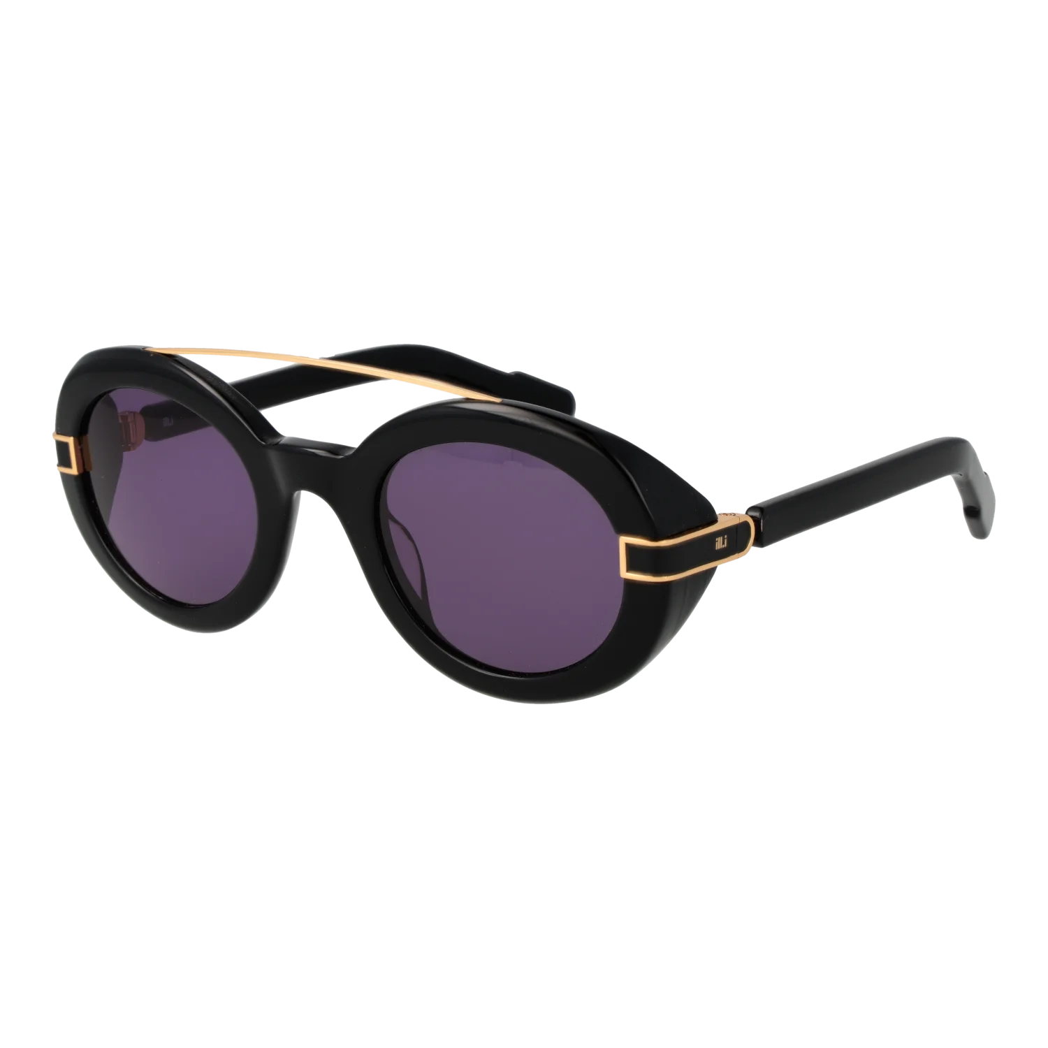 Ill.i by Will.i.am Round sunglasses, Acetate frame, Ill.i by Will.i.am Sunglasses WA606S01 01 50 – Burghley & Co (Image 1)