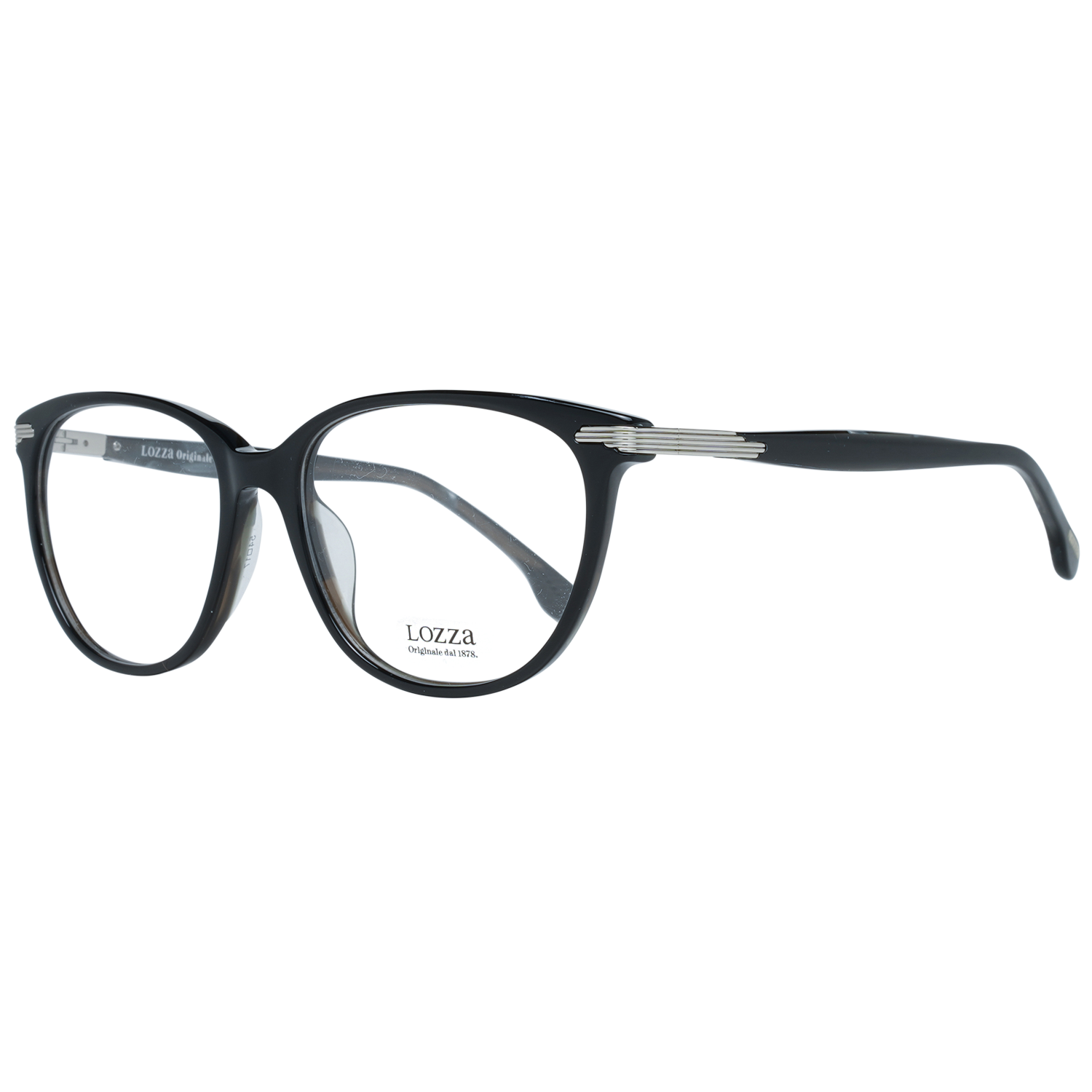 Lozza Round glasses in Black with Plastic frame, model Lozza Optical Frames VL4107 540APA, from Burghley & Co – Luxury eyewear UK