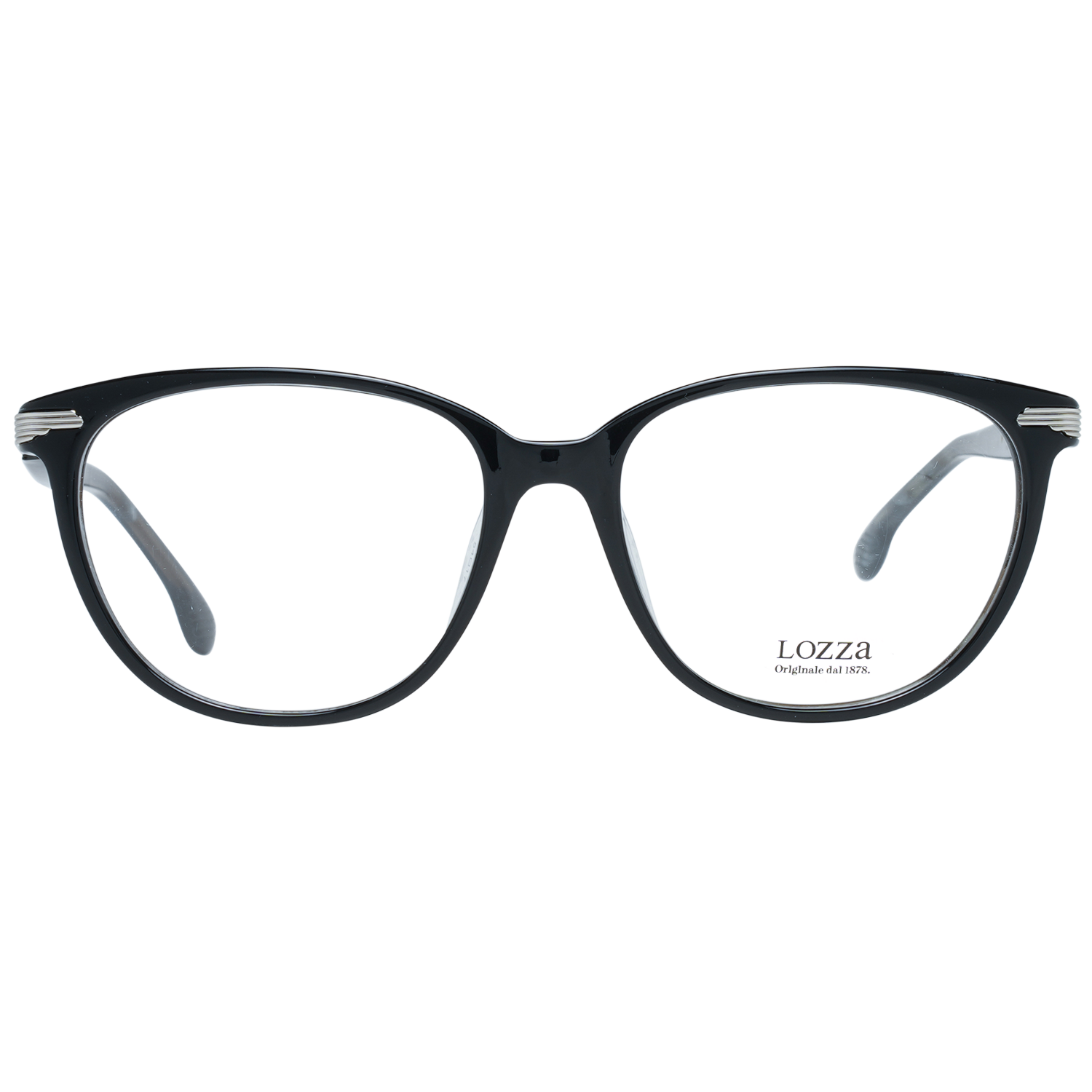 Lozza Round glasses in Black with Plastic frame, model Lozza Optical Frames VL4107 540APA, from Burghley & Co – Luxury eyewear UK