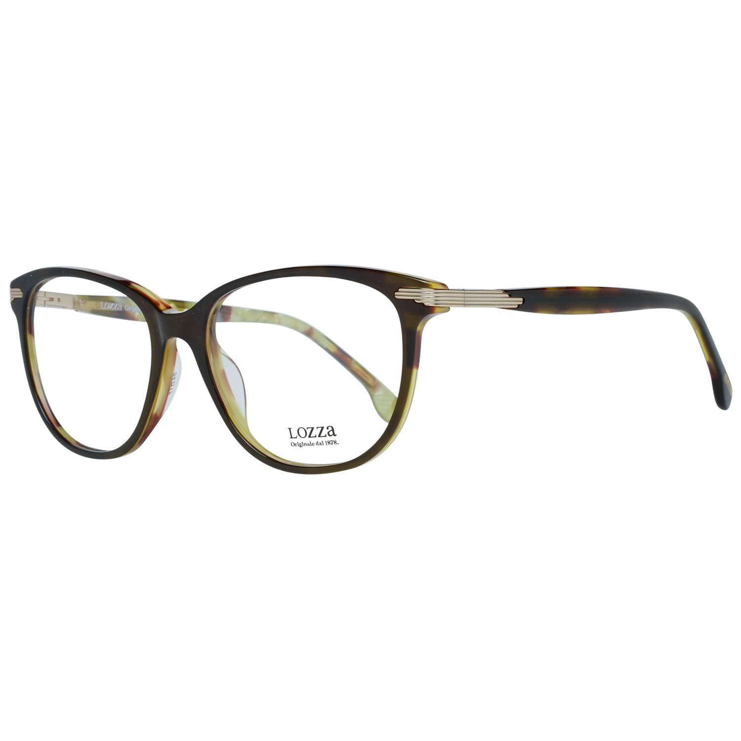 Lozza Round glasses in Brown with Plastic frame, model Lozza Optical Frames VL4107 540AQP, from Burghley & Co – Luxury eyewear UK