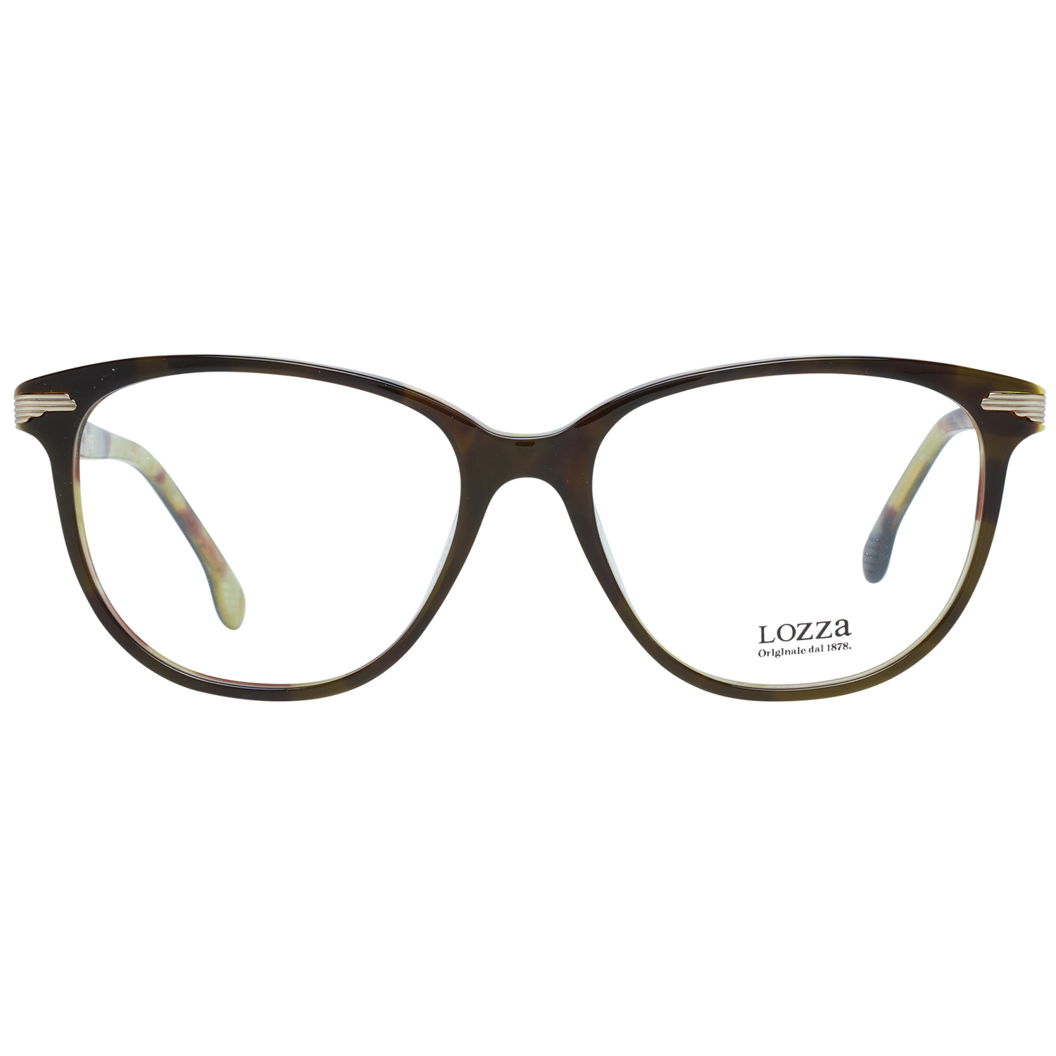 Lozza Round glasses in Brown with Plastic frame, model Lozza Optical Frames VL4107 540AQP, from Burghley & Co – Luxury eyewear UK