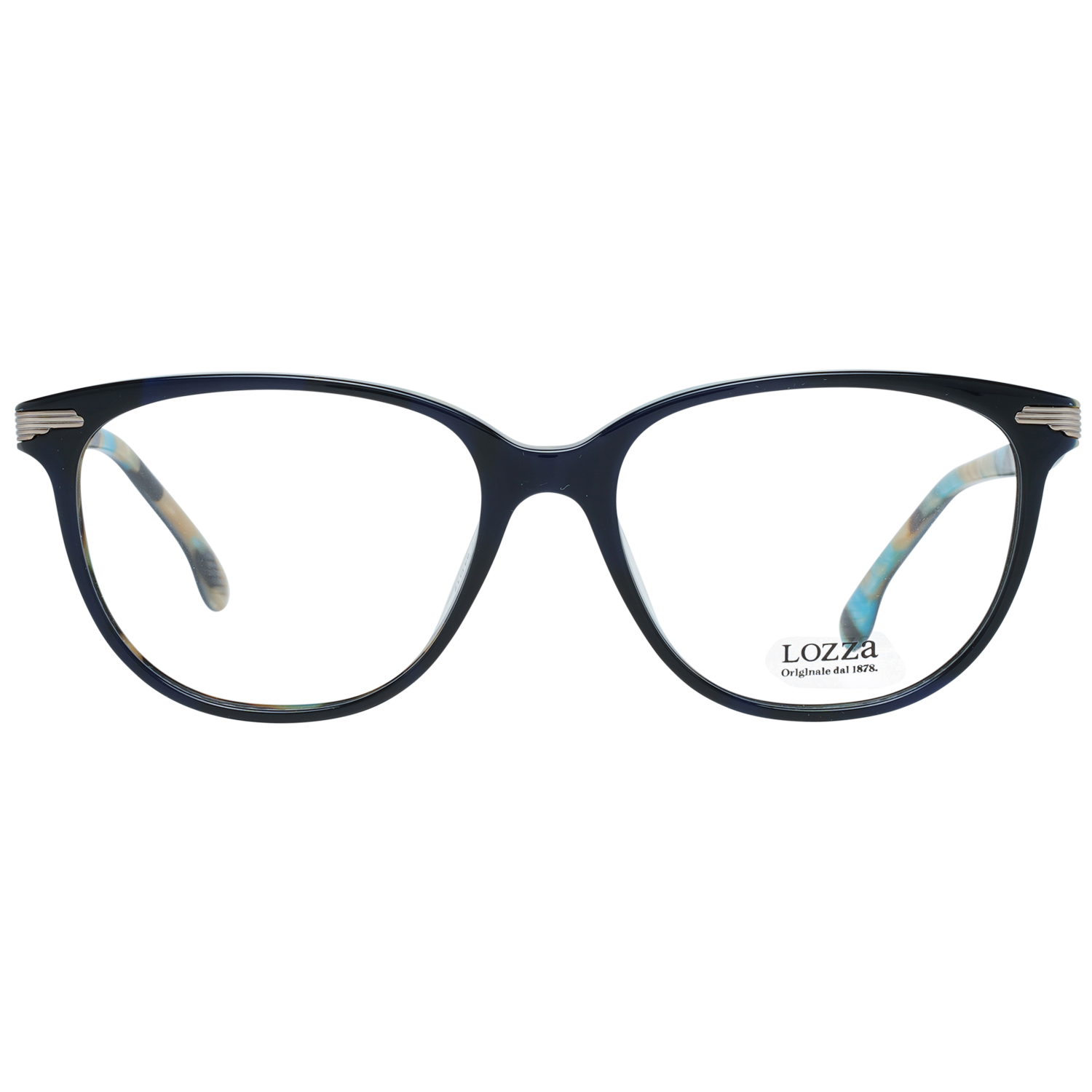 Lozza Round glasses in Blue with Plastic frame, model Lozza Optical Frames VL4107 540AT5, from Burghley & Co – Luxury eyewear UK