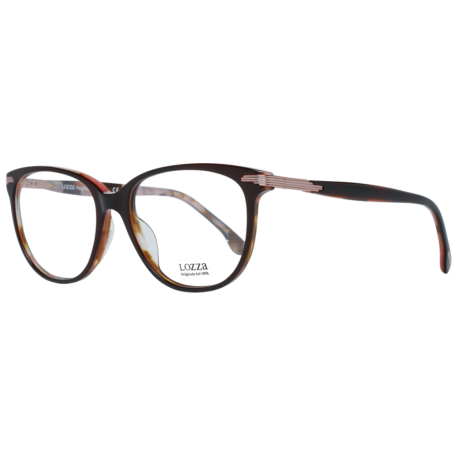 Lozza glasses in Brown with Plastic frame, model Lozza Optical Frames VL4107 540AT6, from Burghley & Co – Luxury eyewear UK