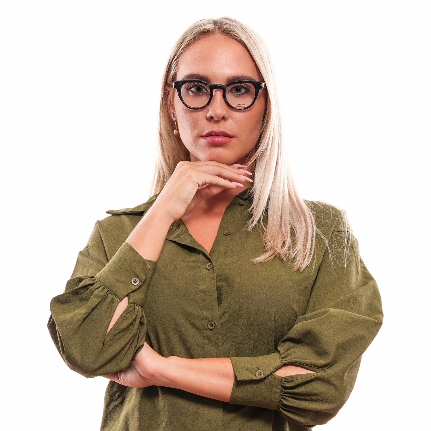 Lozza glasses in Black with Plastic frame, model Lozza Optical Frames VL4123 450BLK, from Burghley & Co – Luxury eyewear UK