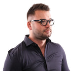 Lozza glasses in Black with Plastic frame, model Lozza Optical Frames VL4123 450BLK, from Burghley & Co – Luxury eyewear UK