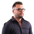 Lozza glasses in Black with Plastic frame, model Lozza Optical Frames VL4123 45BLKM, from Burghley & Co – Luxury eyewear UK