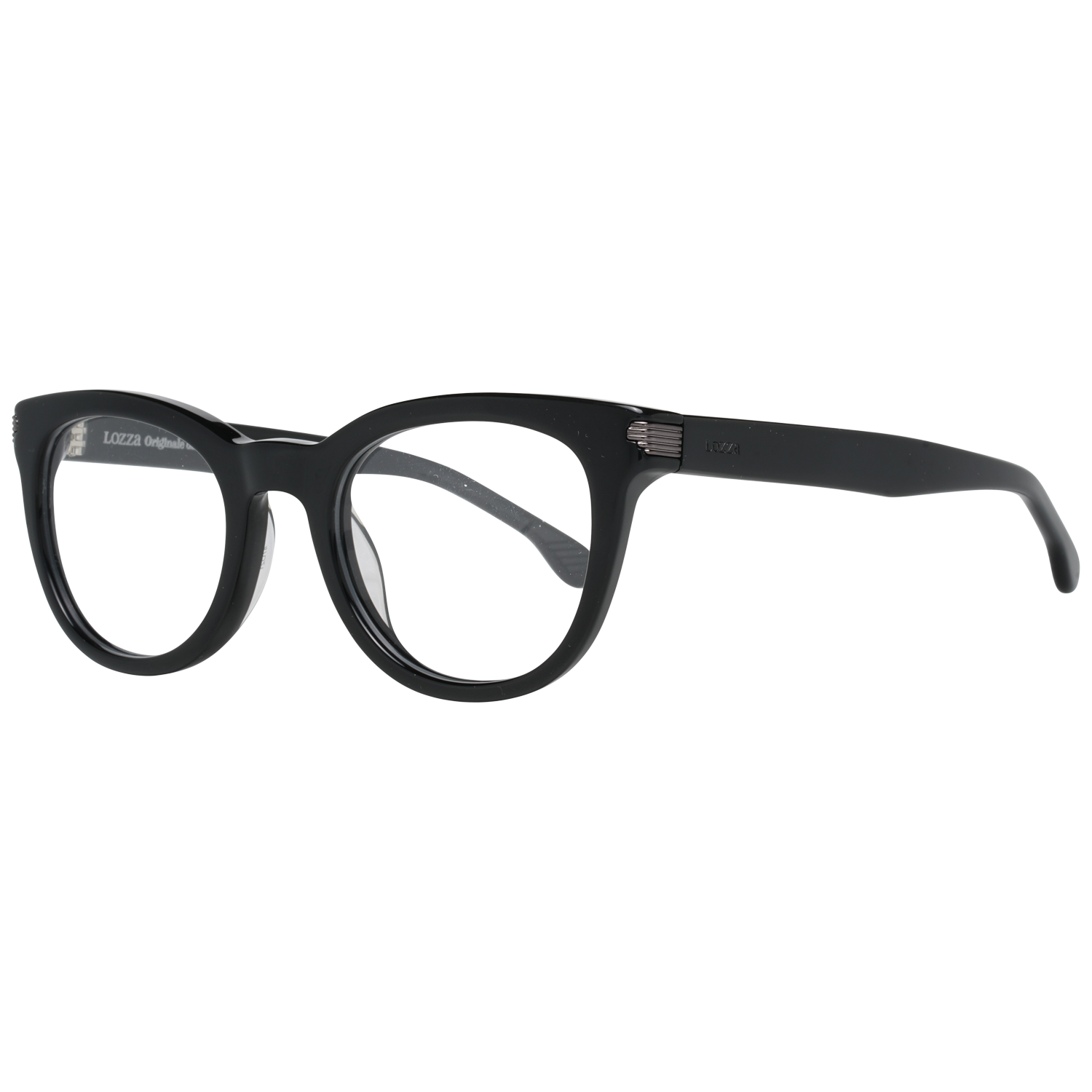 Lozza Round glasses in Black with Plastic frame, model Lozza Optical Frames VL4124 47BLKY, from Burghley & Co – Luxury eyewear UK