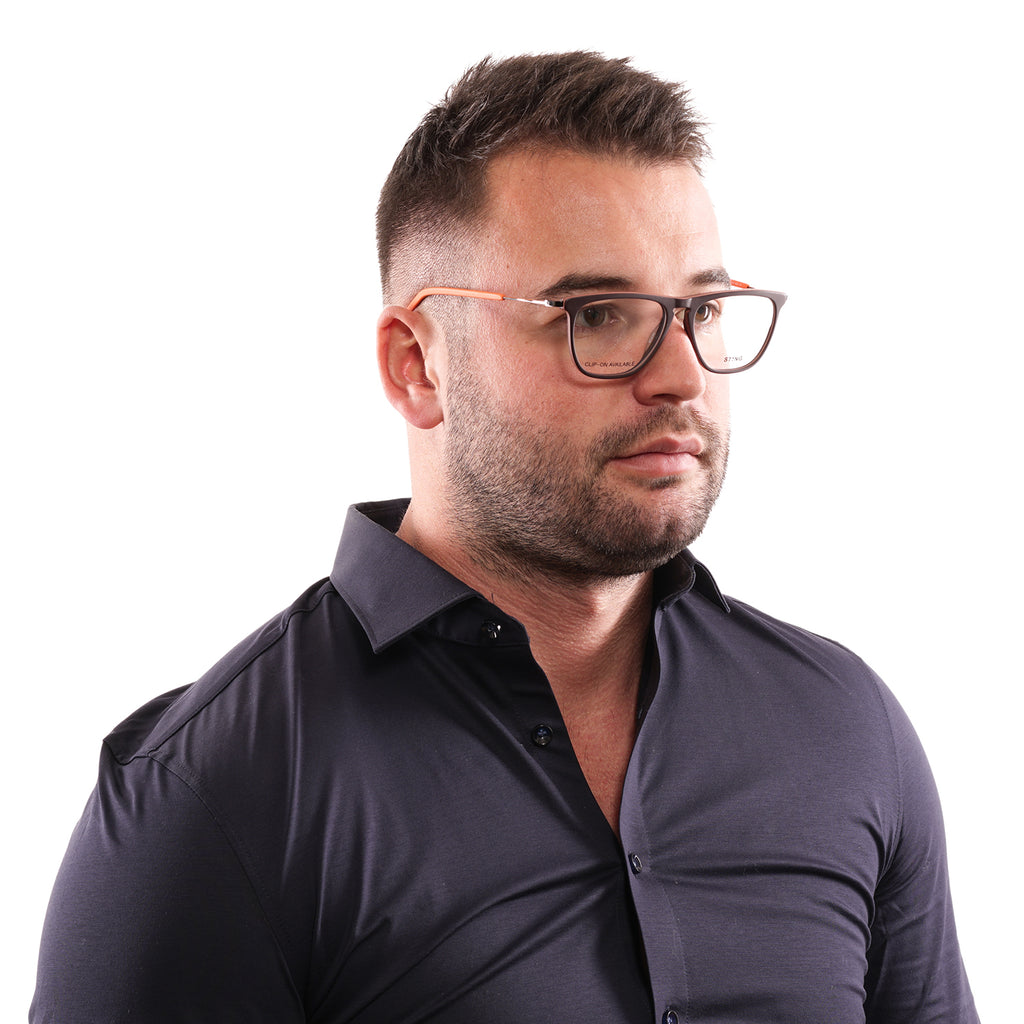 Sting Rectangle glasses in Brown with Metal frame, model Sting Optical Frames VST066 529ZZM, from Burghley & Co – Luxury eyewear UK