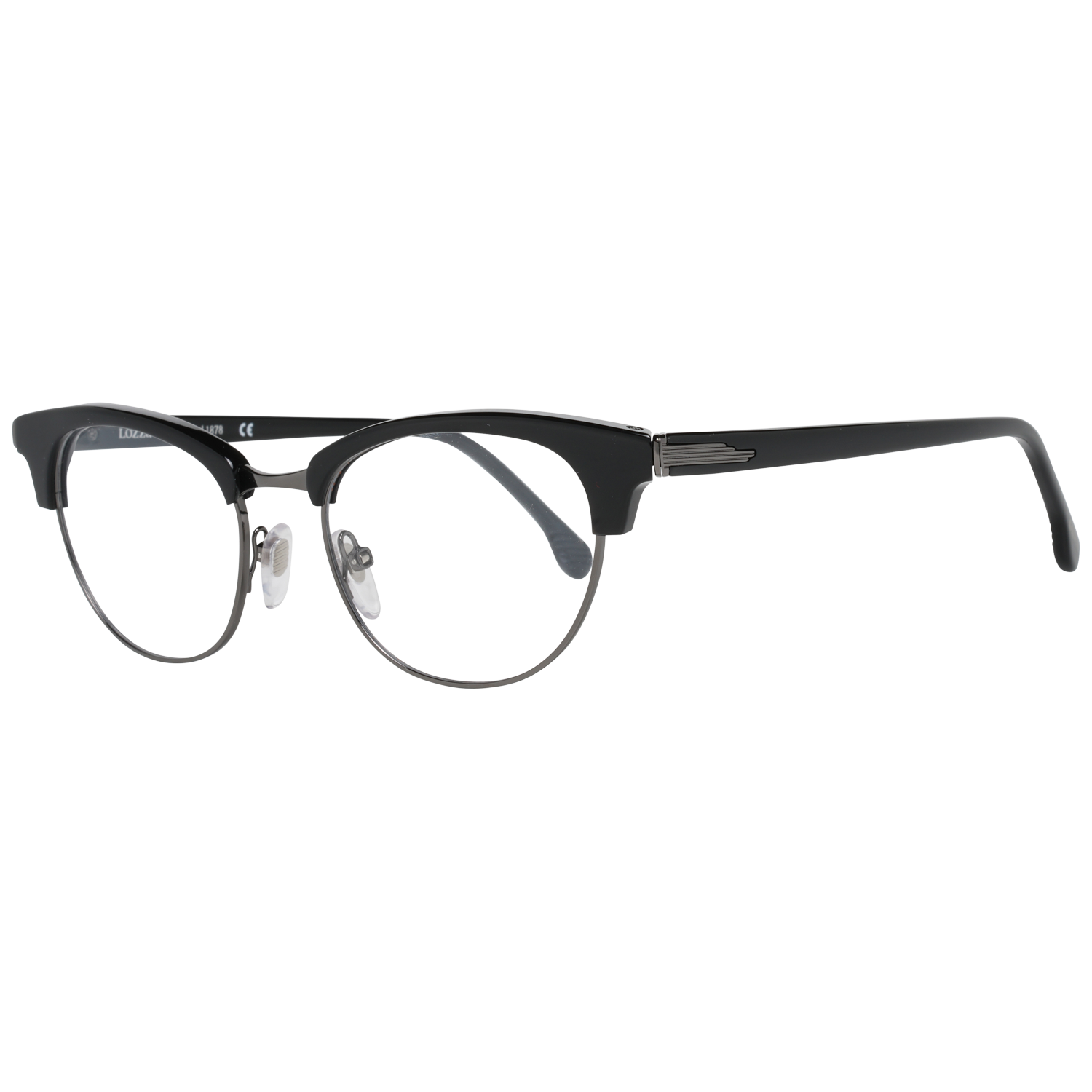 Lozza Round glasses in Black with Plastic frame, model Lozza Optical Frames VL4142 500BLK, from Burghley & Co – Luxury eyewear UK
