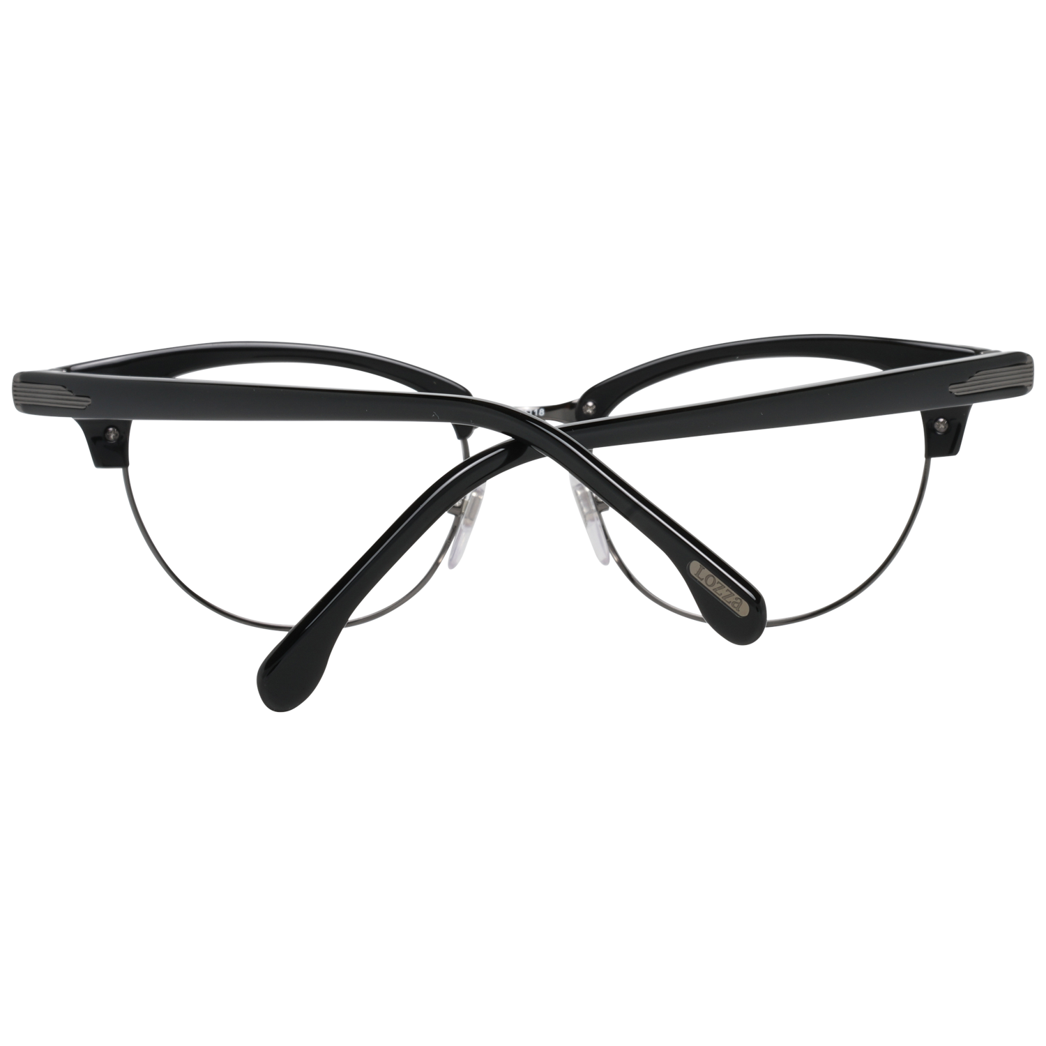 Lozza Round glasses in Black with Plastic frame, model Lozza Optical Frames VL4142 500BLK, from Burghley & Co – Luxury eyewear UK
