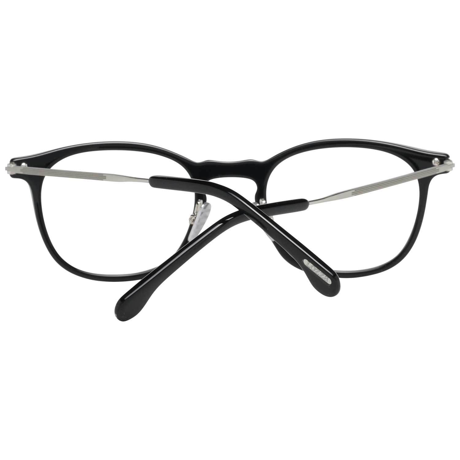 Lozza Round glasses in Black with Metal frame, model Lozza Optical Frames VL4143 500BLK, from Burghley & Co – Luxury eyewear UK
