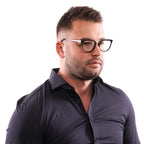 Lozza glasses in Black with Plastic frame, model Lozza Optical Frames VL4146 520BLK, from Burghley & Co – Luxury eyewear UK