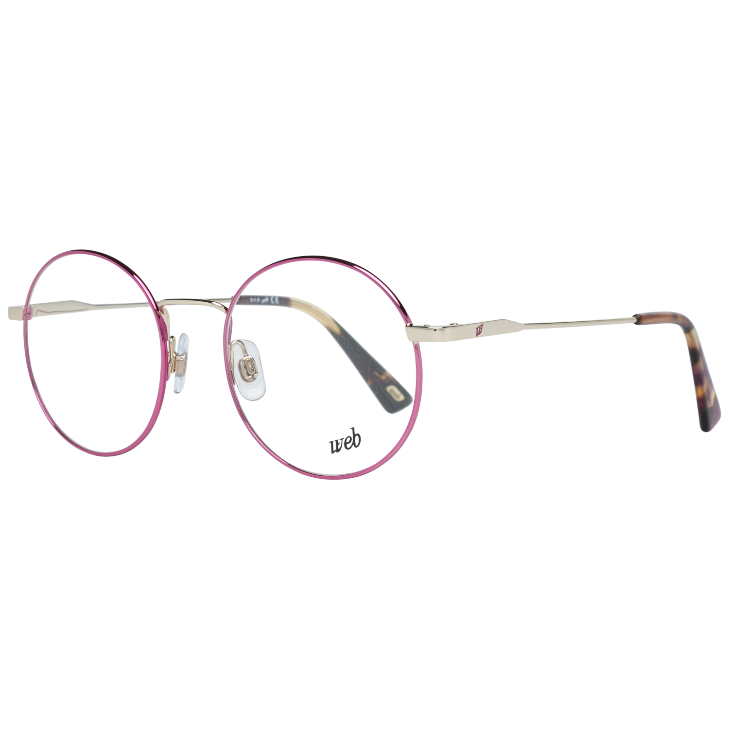 Web Round glasses in Pink with Metal frame, model Web Optical Frames WE5274 4932A, from Burghley & Co – Luxury eyewear UK