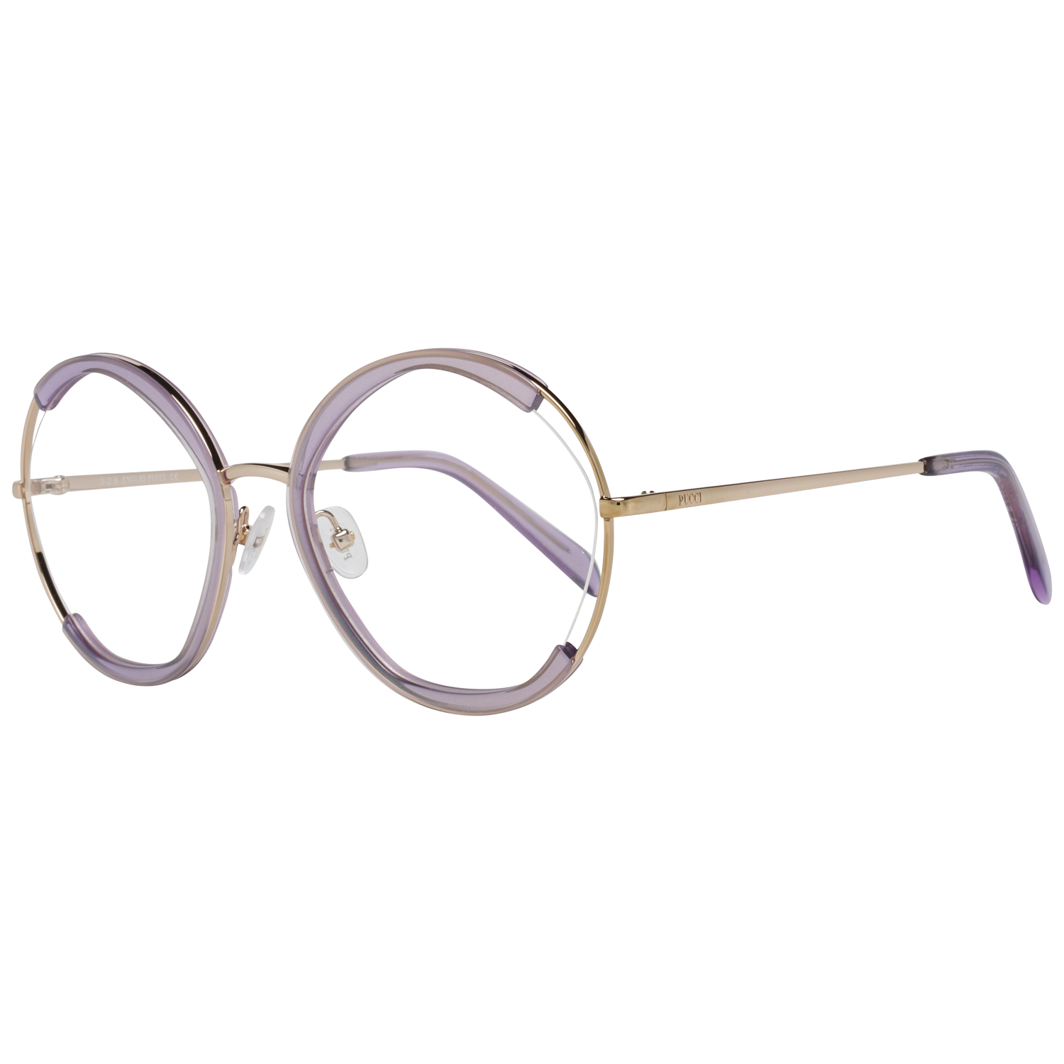 Pucci Round glasses in Purple with Metal frame, model Pucci Optical Frames EP5089 083 54, from Burghley & Co – Luxury eyewear UK