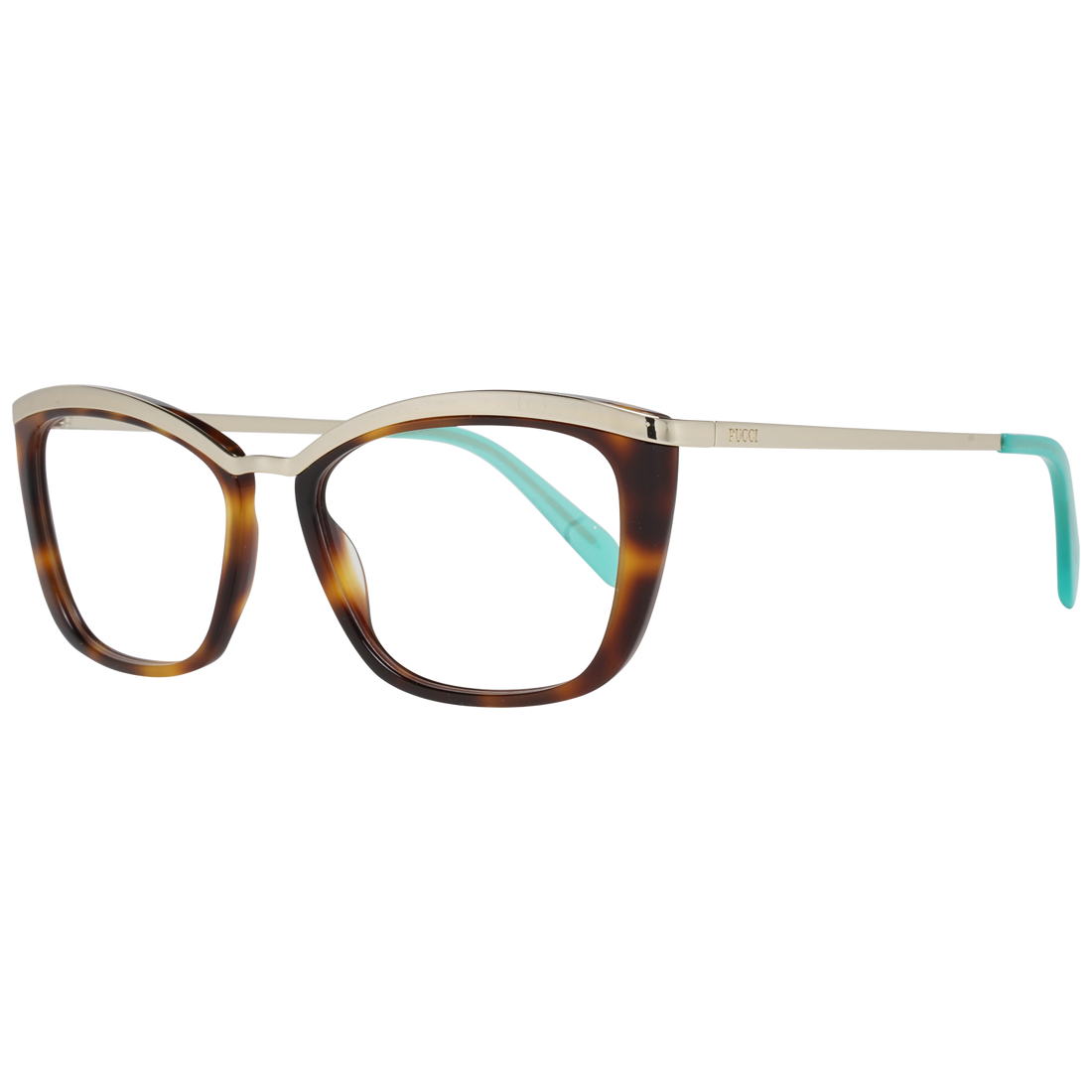 Pucci Rectangle glasses in Brown with Metal frame, model Pucci Optical Frames EP5093 052 54, from Burghley & Co – Luxury eyewear UK