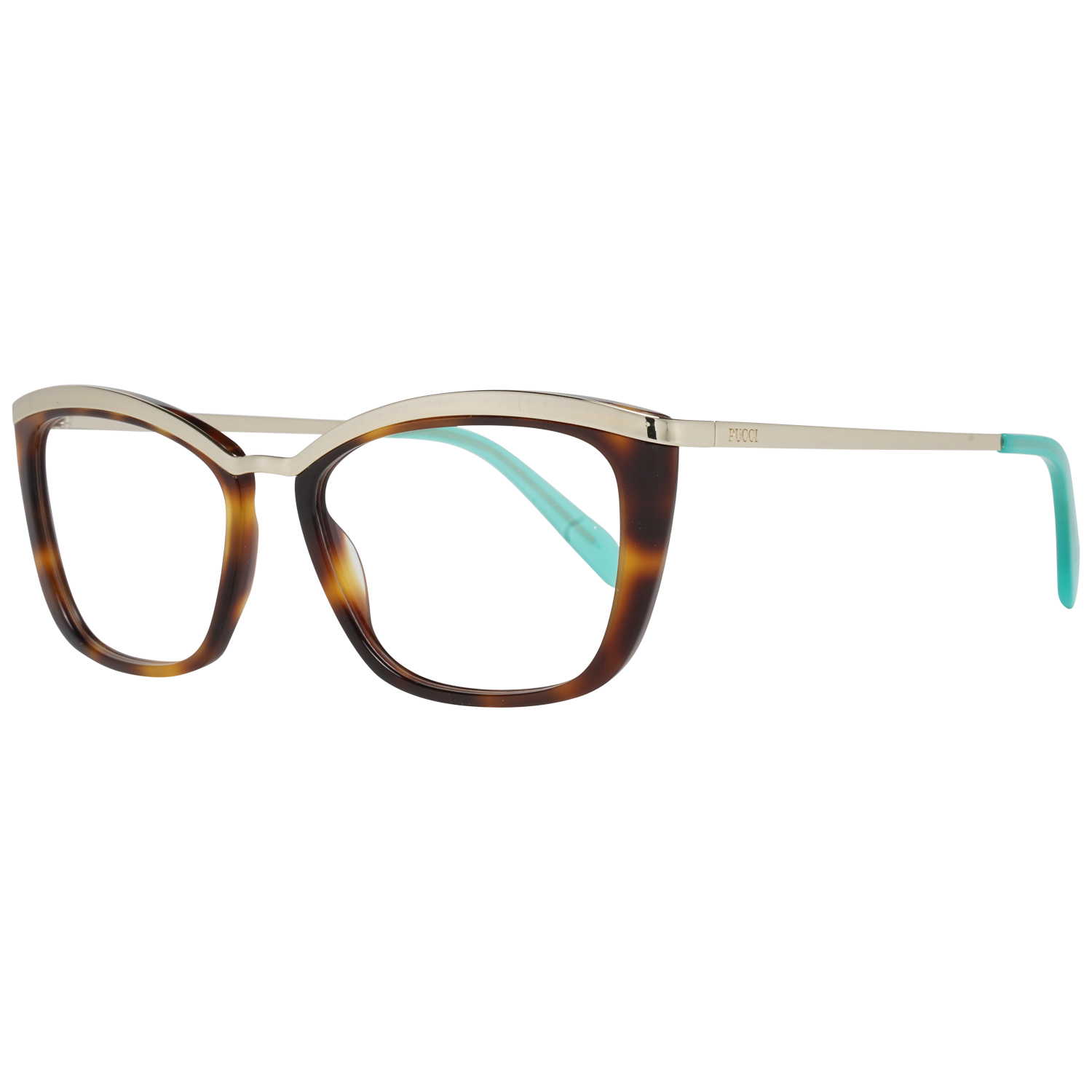Pucci Rectangle glasses in Brown with Metal frame, model Pucci Optical Frames EP5093 052 54, from Burghley & Co – Luxury eyewear UK
