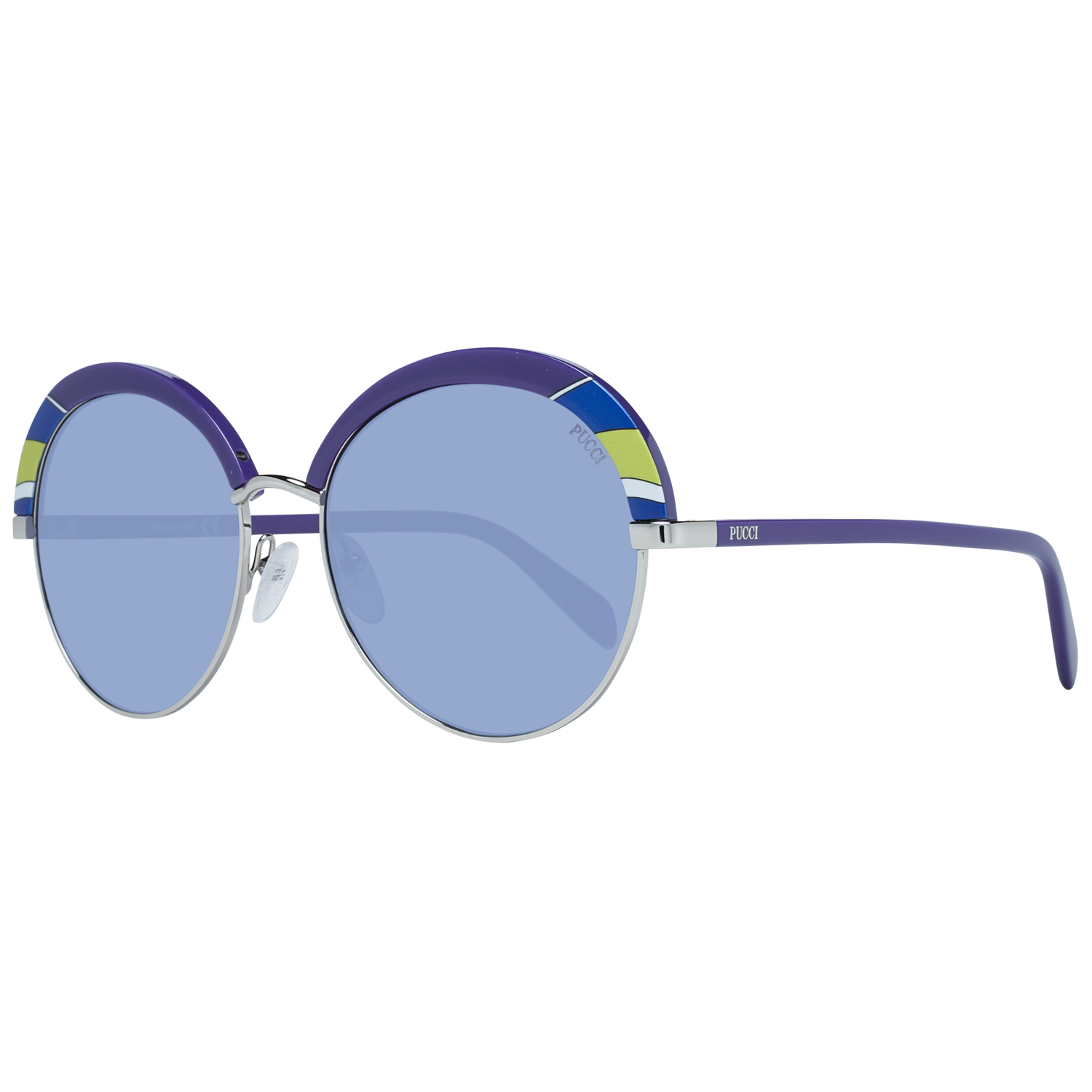 Pucci Oval sunglasses in Purple with Metal frame, model Pucci Sunglasses EP0102 92W 57, from Burghley & Co – Luxury eyewear UK