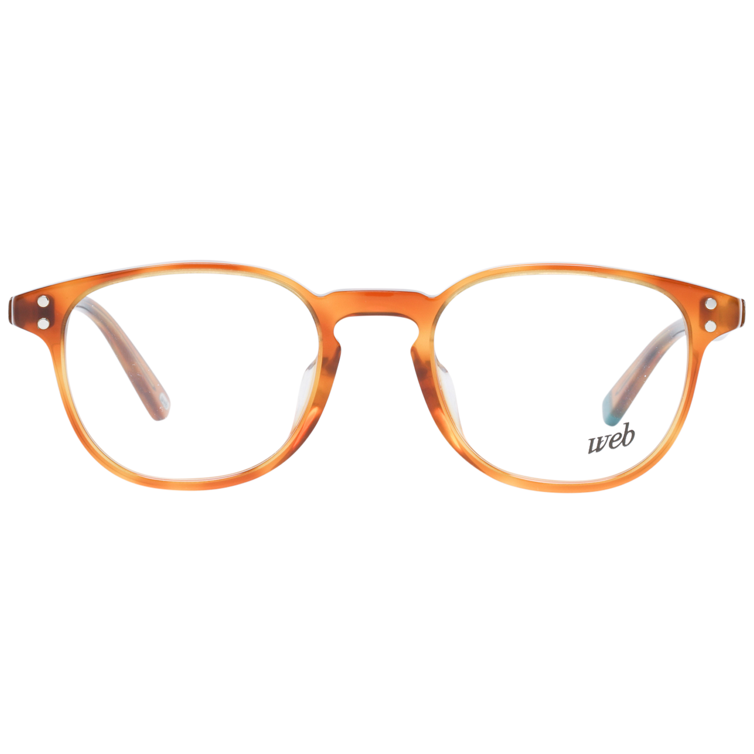 Web Round glasses in Orange with Plastic frame, model Web Optical Frame WE5280 053 46, from Burghley & Co – Luxury eyewear UK