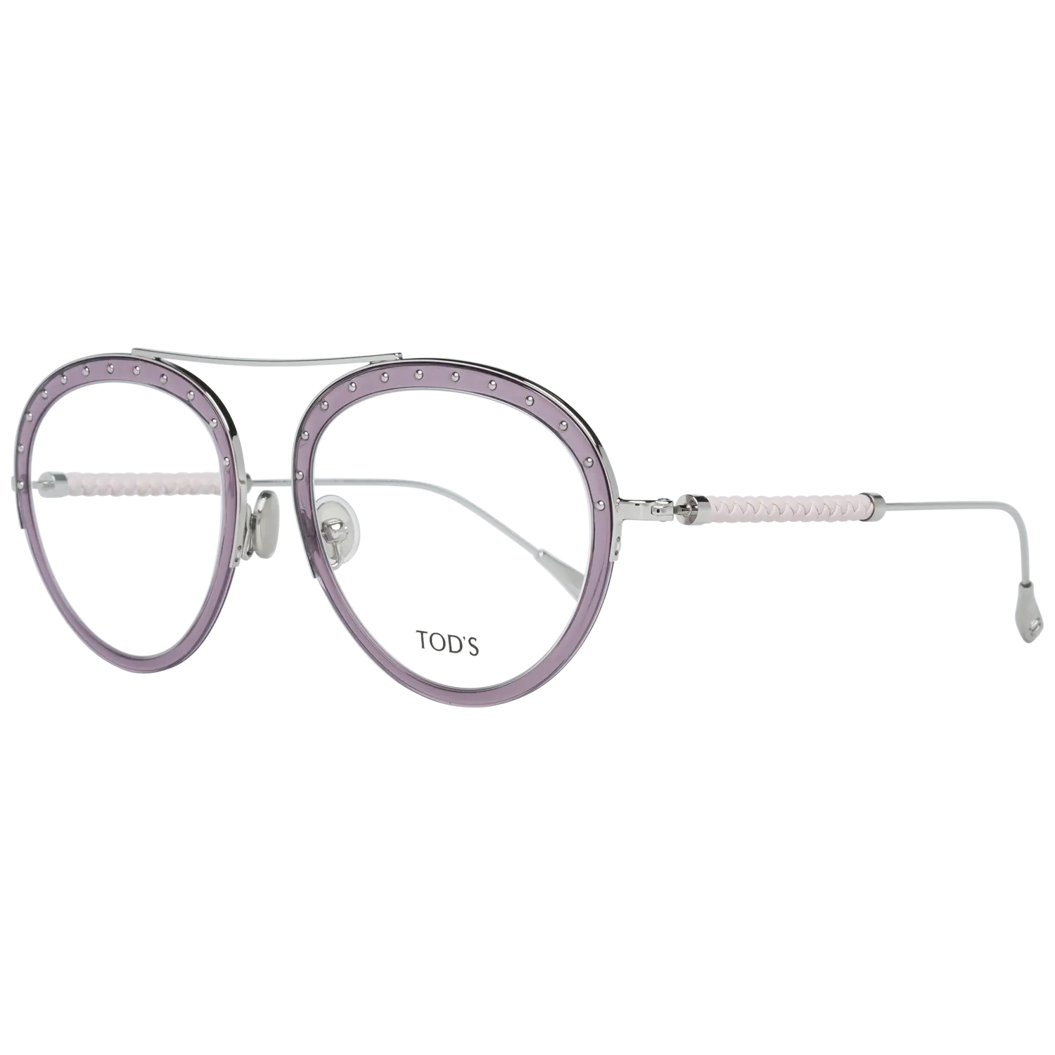 Tod's Round glasses in Silver and Purple with Metal frame, model Tod's Optical Frames TO5211 52072, from Burghley & Co – Luxury eyewear UK