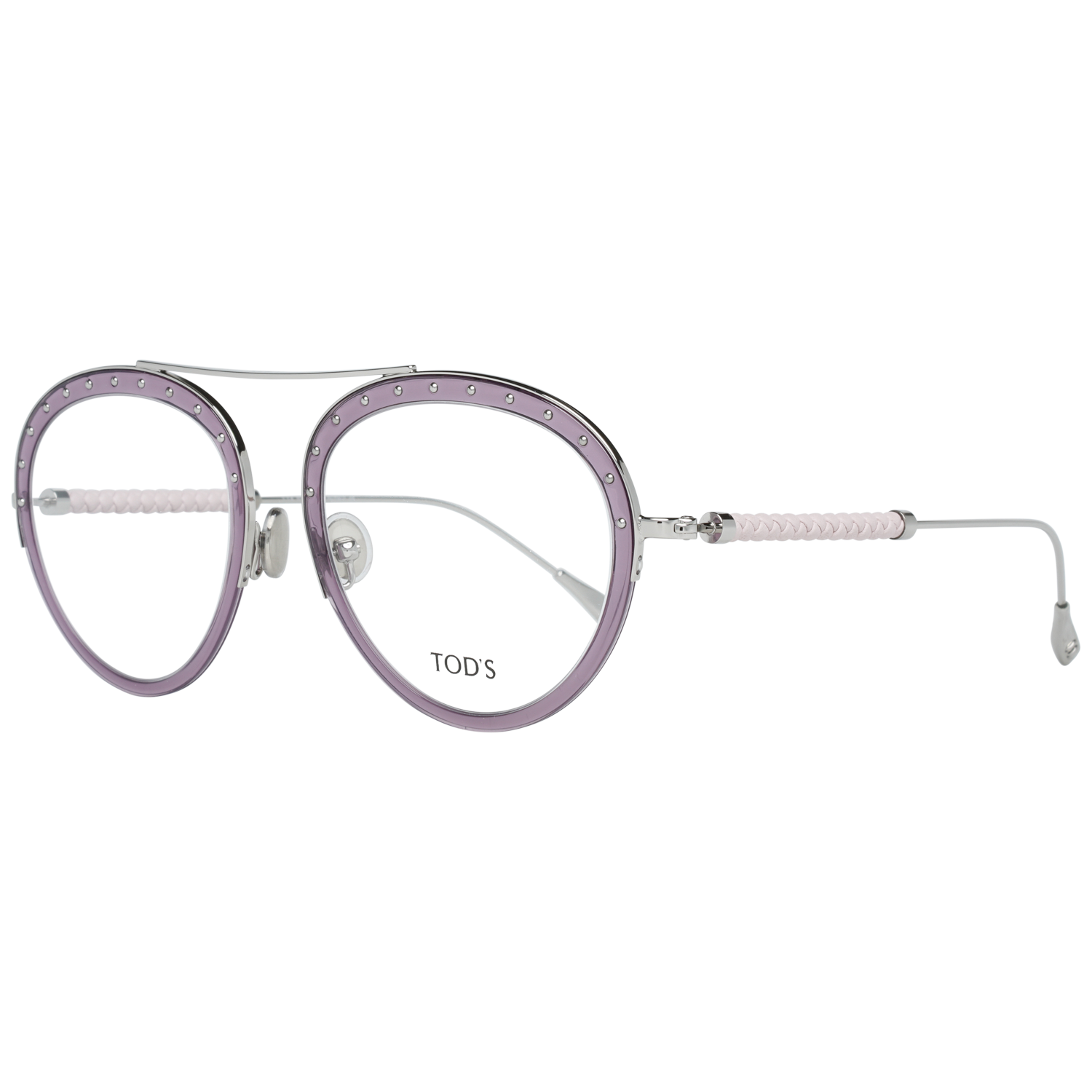 Tod's Round glasses in Silver and Purple with Metal frame, model Tods Optical Frame TO5211 072 52, from Burghley & Co – Luxury eyewear UK
