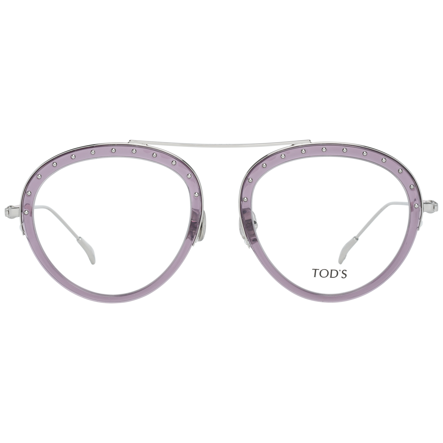 Tod's Round glasses in Silver and Purple with Metal frame, model Tods Optical Frame TO5211 072 52, from Burghley & Co – Luxury eyewear UK