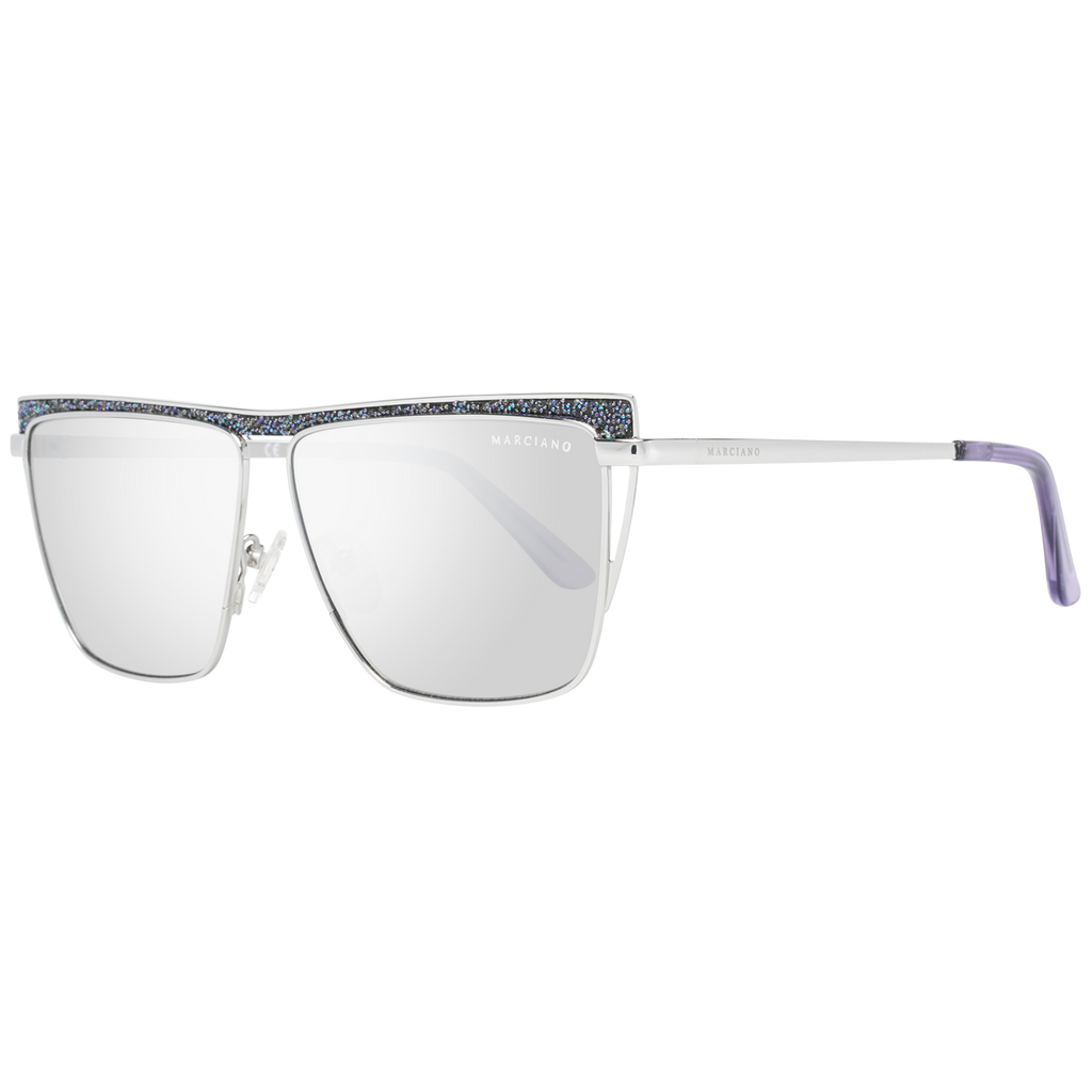 Marciano by Guess Rectangle sunglasses in Silver with Metal frame, model Marciano by Guess Sunglasses GM0797 10Z 57, from Burghley & Co – Luxury eyewear UK