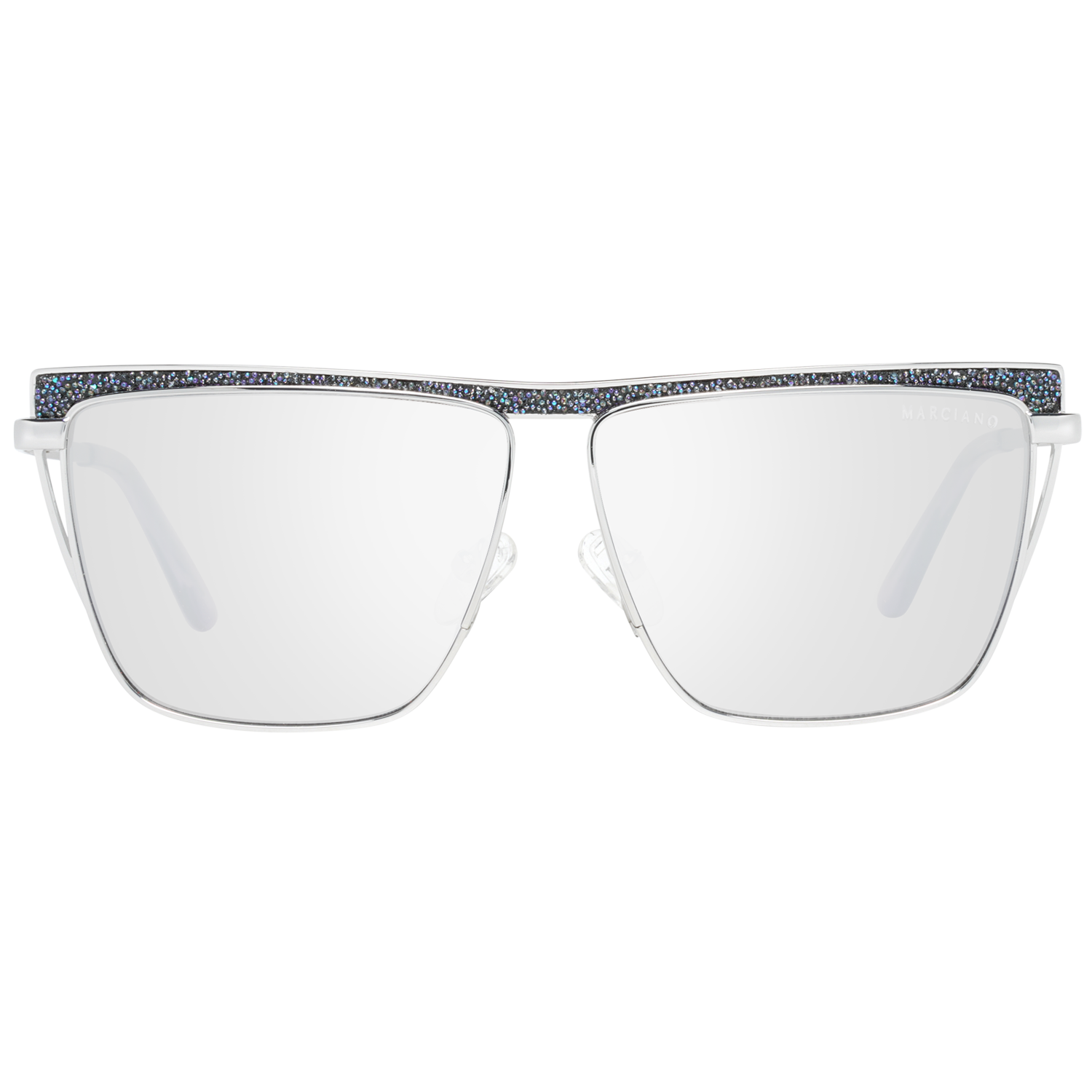 Marciano by Guess Rectangle sunglasses in Silver with Metal frame, model Marciano by Guess Sunglasses GM0797 10Z 57, from Burghley & Co – Luxury eyewear UK