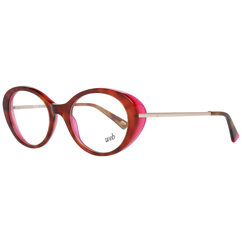 Web Oval glasses in Red with Metal frame, model Web Optical Frame WE5302 56B 51, from Burghley & Co – Luxury eyewear UK