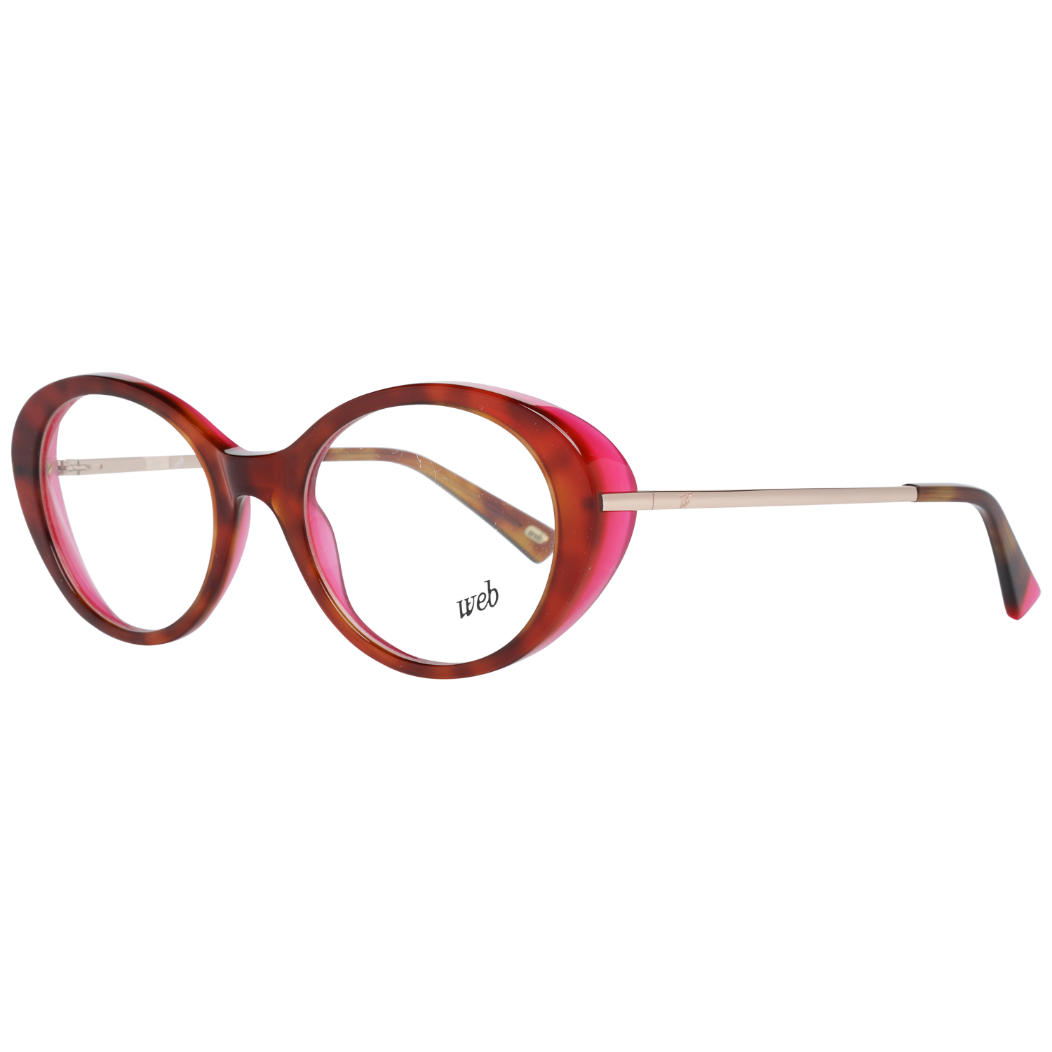 Web Oval glasses in Red with Metal frame, model Web Optical Frame WE5302 56B 51, from Burghley & Co – Luxury eyewear UK