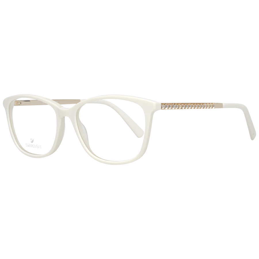Swarovski Rectangle glasses in White with Metal frame, model Swarovski Optical Frames SK5308 52021, from Burghley & Co – Luxury eyewear UK
