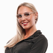 Swarovski Rectangle glasses in White with Metal frame, model Swarovski Optical Frames SK5308 52021, from Burghley & Co – Luxury eyewear UK