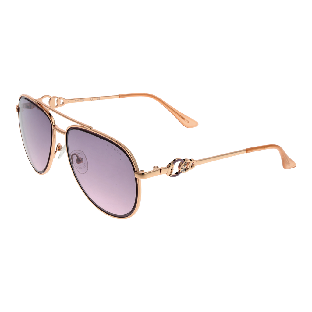 Guess Aviator sunglasses in Gold and Pink with Metal frame, model Guess Sunglasses GF0344 5628U, from Burghley & Co – Luxury eyewear UK