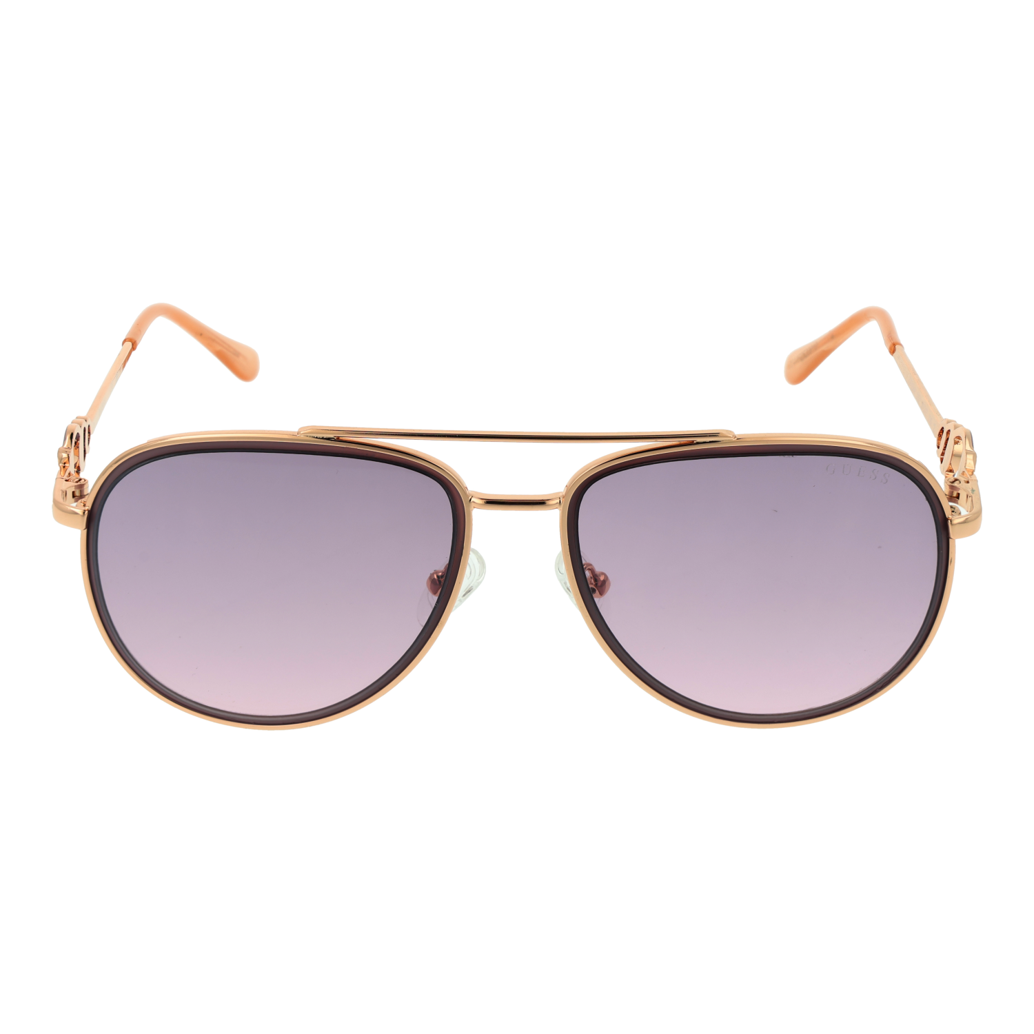Guess Aviator sunglasses in Gold and Pink with Metal frame, model Guess Sunglasses GF0344 28U 56, from Burghley & Co – Luxury eyewear UK