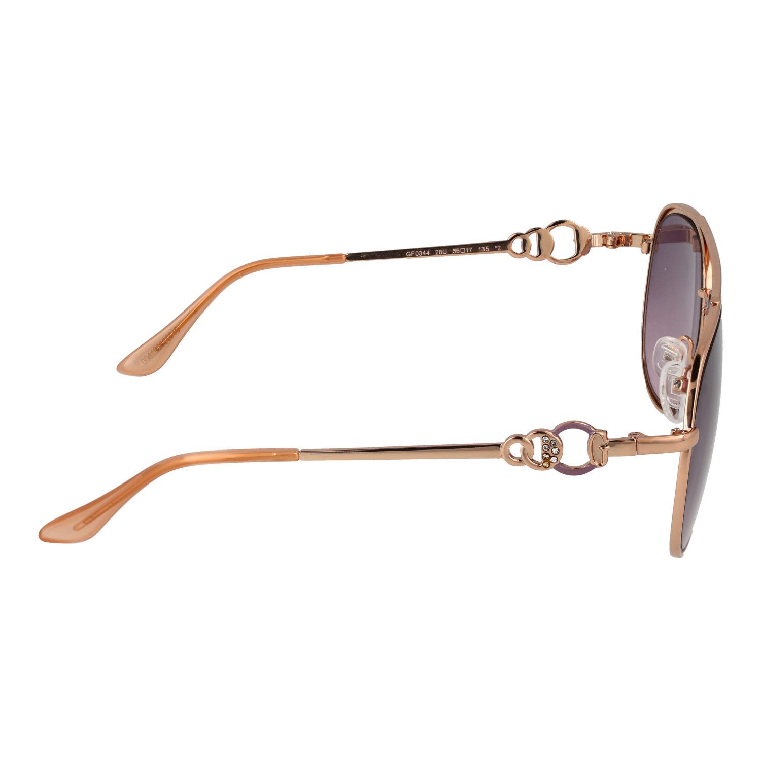 Guess Aviator sunglasses in Gold and Pink with Metal frame, model Guess Sunglasses GF0344 5628U, from Burghley & Co – Luxury eyewear UK