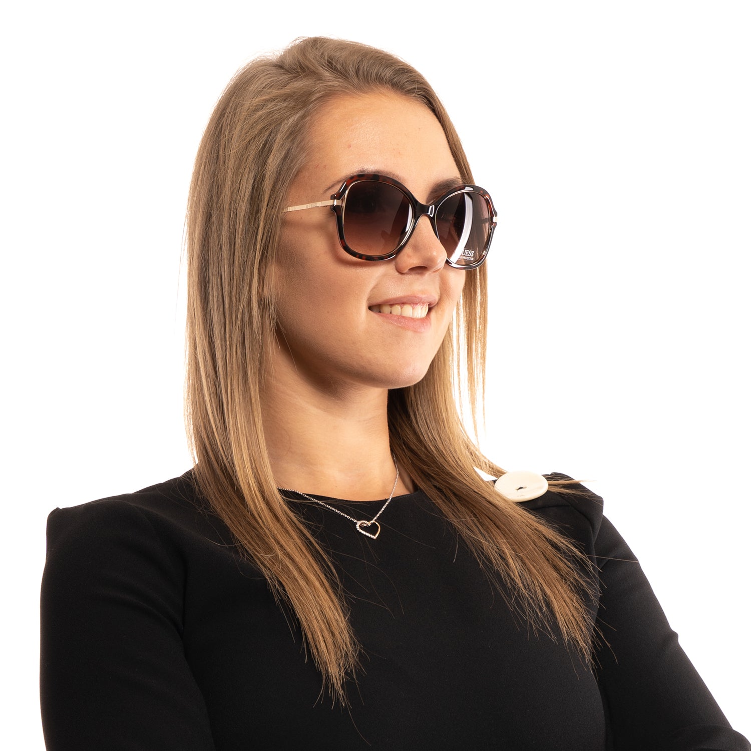 Guess sunglasses in Brown with Metal frame, model Guess Sunglasses GF0352 5452F, from Burghley & Co – Luxury eyewear UK