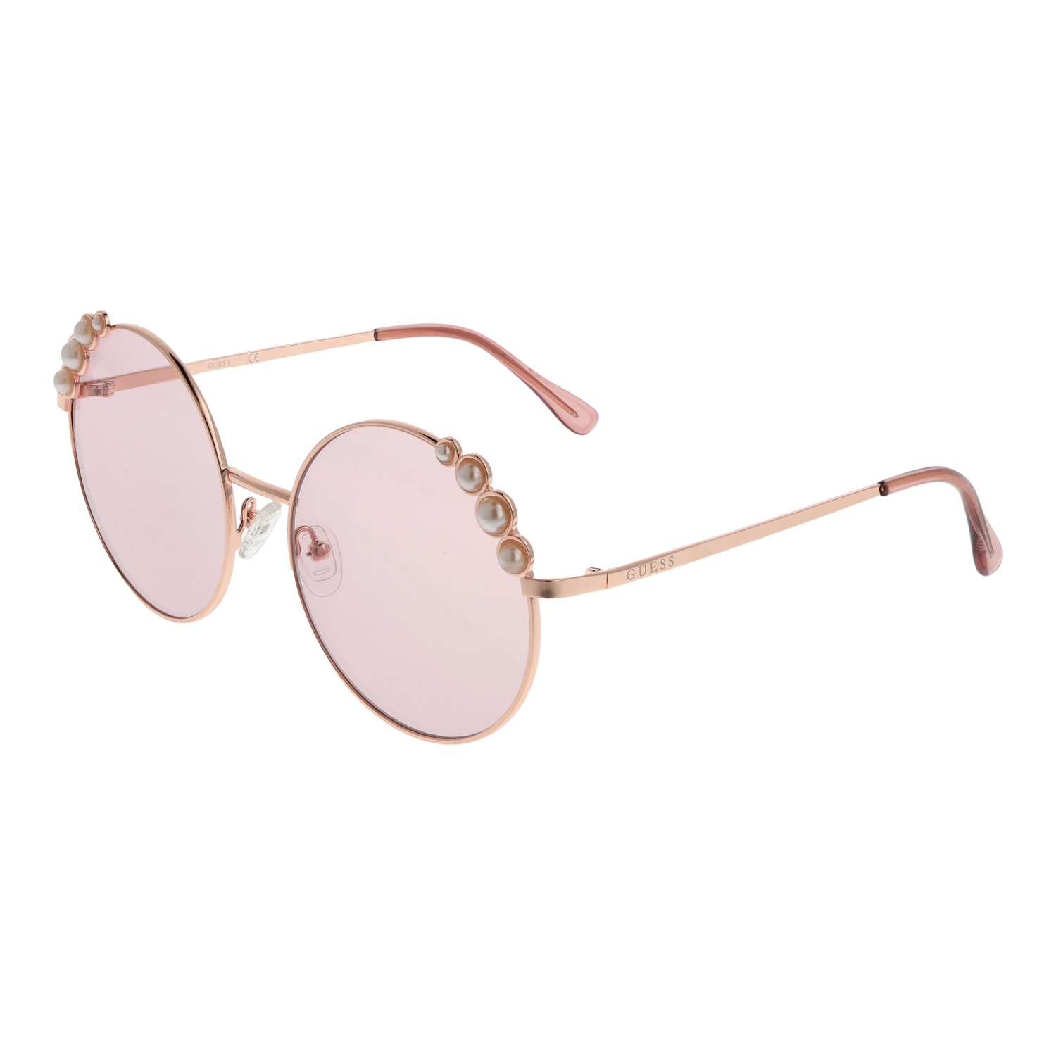 Guess Round sunglasses in Gold and Pink with Metal frame, model Guess Sunglasses GF0355 5828T, from Burghley & Co – Luxury eyewear UK