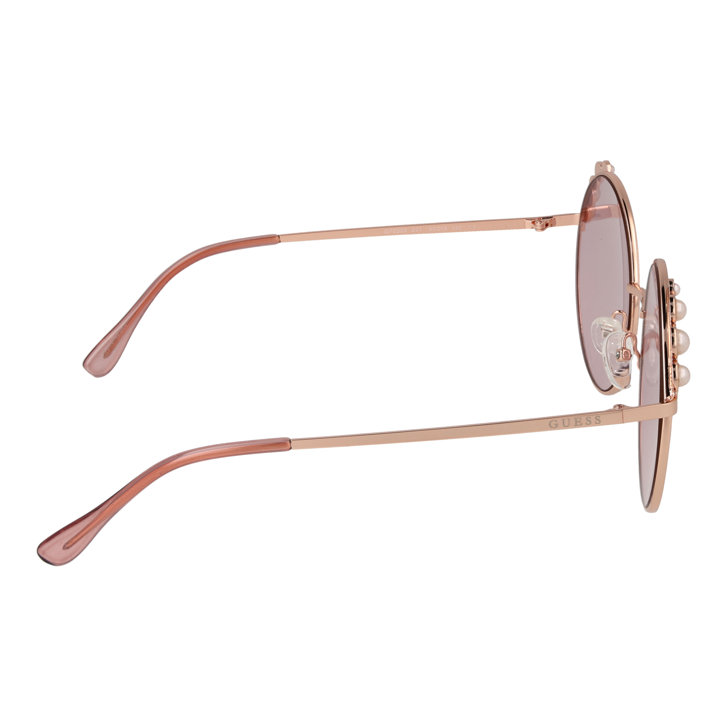 Guess Round sunglasses in Gold and Pink with Metal frame, model Guess Sunglasses GF0355 5828T, from Burghley & Co – Luxury eyewear UK