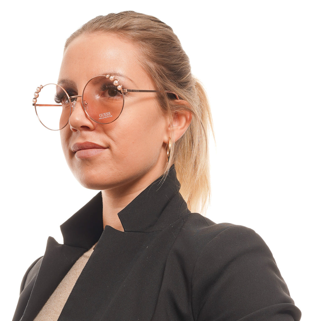 Guess Round sunglasses in Gold and Pink with Metal frame, model Guess Sunglasses GF0355 5828T, from Burghley & Co – Luxury eyewear UK