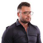 Bally Aviator glasses in Black with Metal frame, model Bally Optical Frames BY5013-H 57001, from Burghley & Co – Luxury eyewear UK
