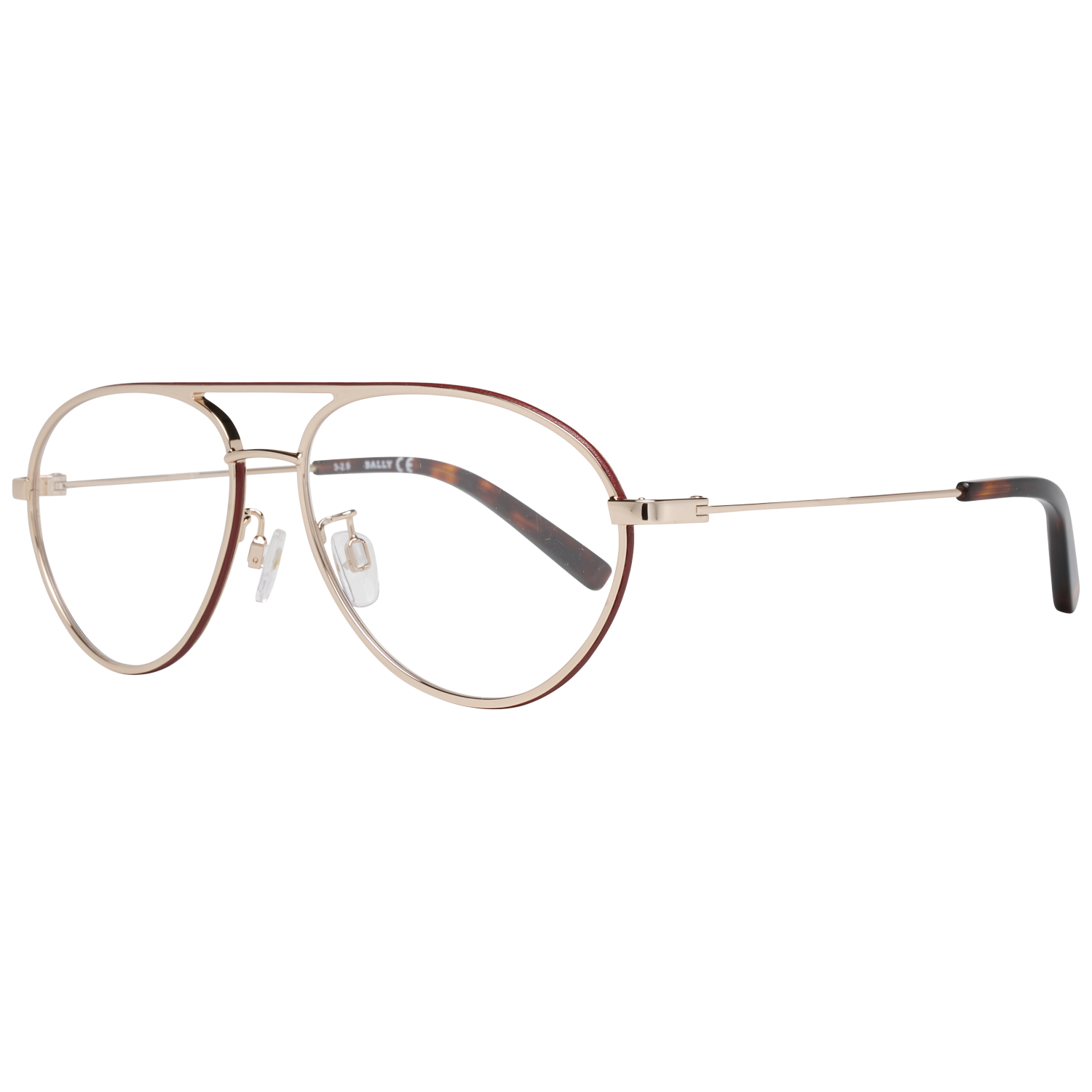 Bally Aviator glasses in Gold and Pink with Metal frame, model Bally Optical Frames BY5013-H 57028, from Burghley & Co – Luxury eyewear UK