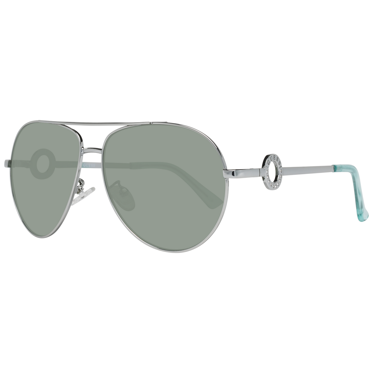 Guess Aviator sunglasses in Silver with Metal frame, model Guess Sunglasses GF0364 5910X, from Burghley & Co – Luxury eyewear UK