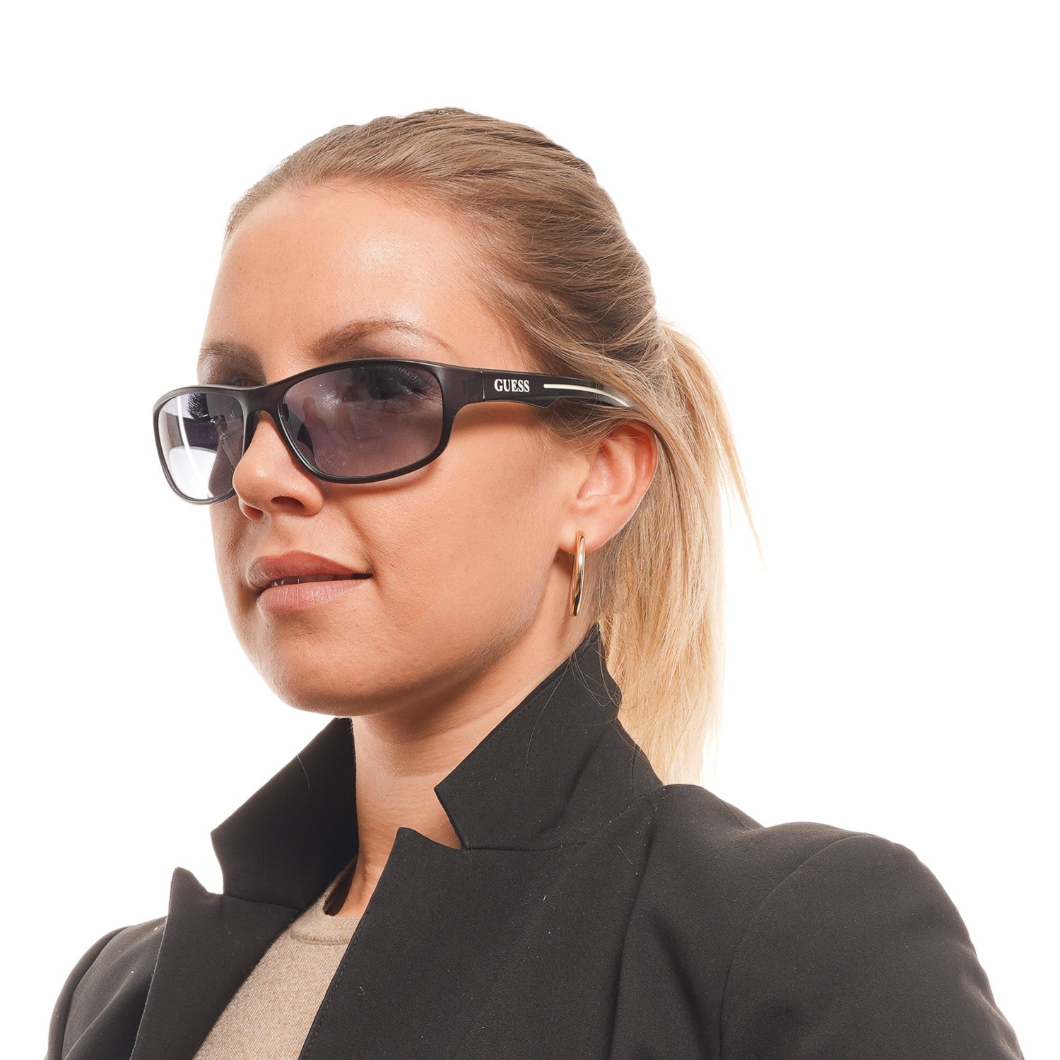 Guess Rectangle sunglasses in Grey with Plastic frame, model Guess Sunglasses GF0210 6292V, from Burghley & Co – Luxury eyewear UK