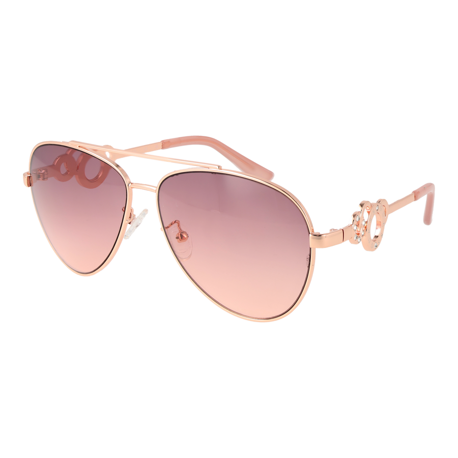 Guess Aviator sunglasses in Gold and Pink with Metal frame, model Guess Sunglasses GF0365 5928Z, from Burghley & Co – Luxury eyewear UK