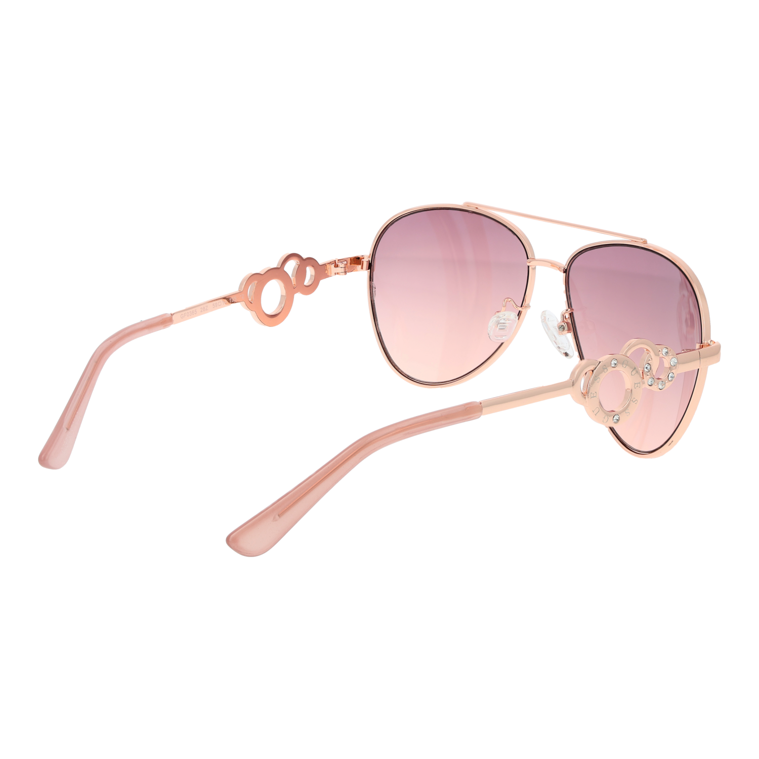 Guess Aviator sunglasses in Gold and Pink with Metal frame, model Guess Sunglasses GF0365 5928Z, from Burghley & Co – Luxury eyewear UK