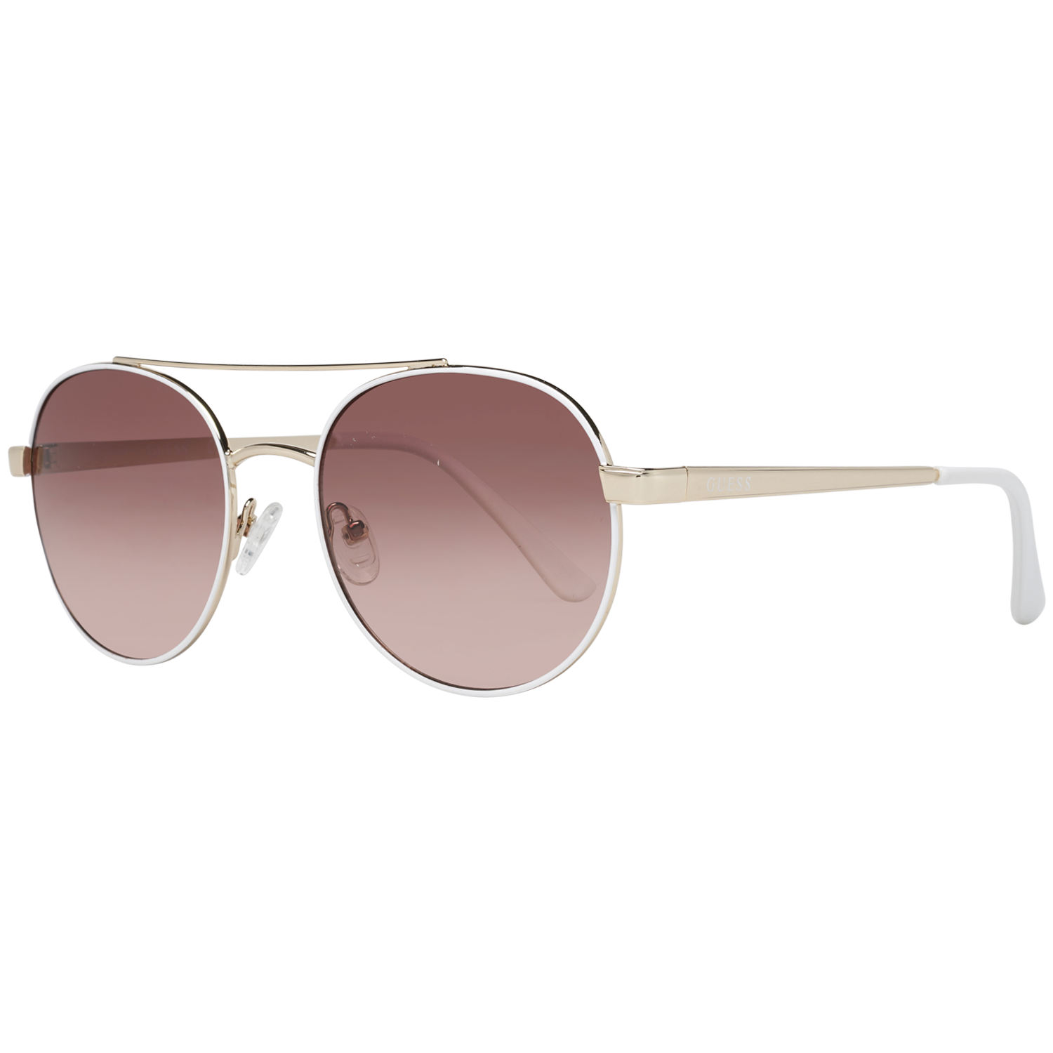 Guess Aviator sunglasses in White with Metal frame, model Guess Sunglasses GF0367 32T 53, from Burghley & Co – Luxury eyewear UK