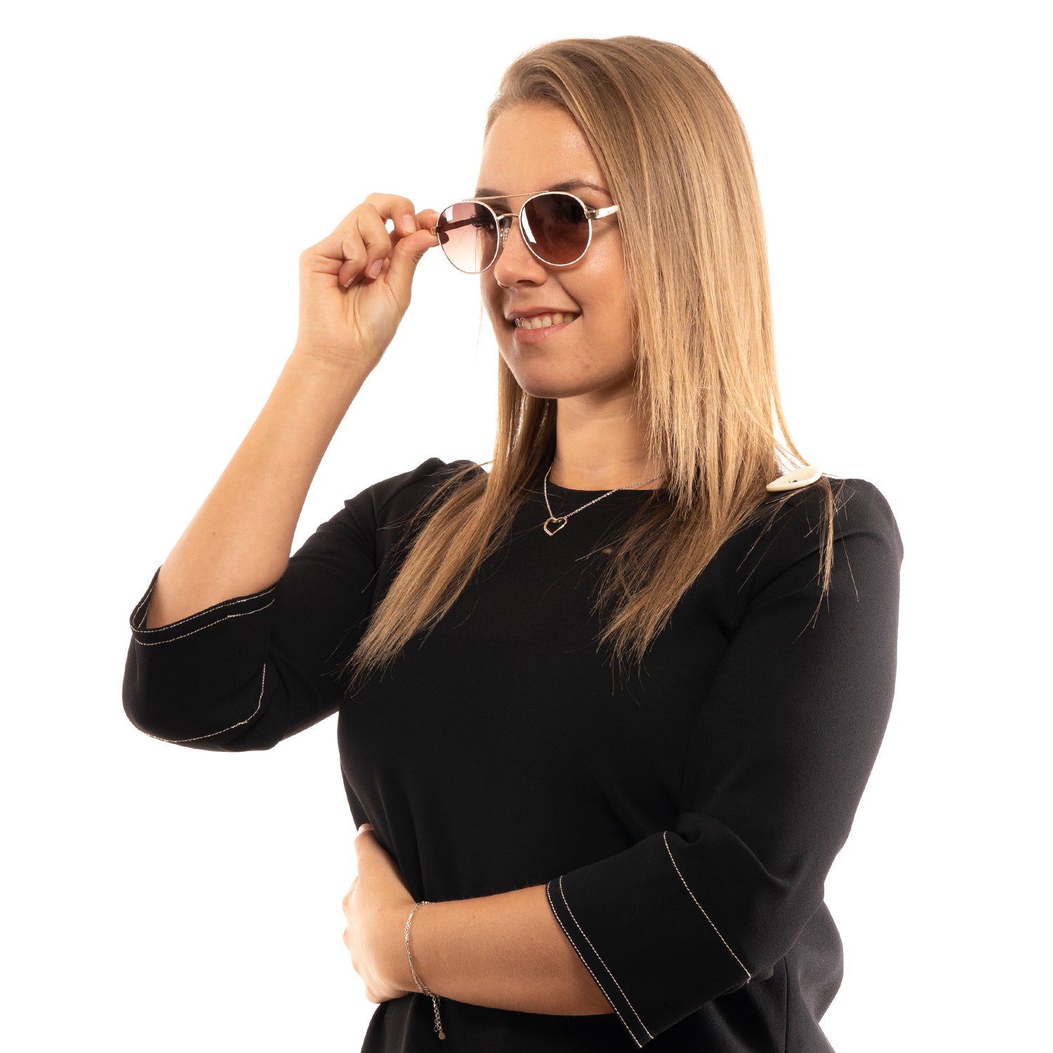 Guess Aviator sunglasses in White with Metal frame, model Guess Sunglasses GF0367 5332T, from Burghley & Co – Luxury eyewear UK