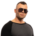Guess Aviator sunglasses in Black with Plastic frame, model Guess Sunglasses GF0217 6002A, from Burghley & Co – Luxury eyewear UK