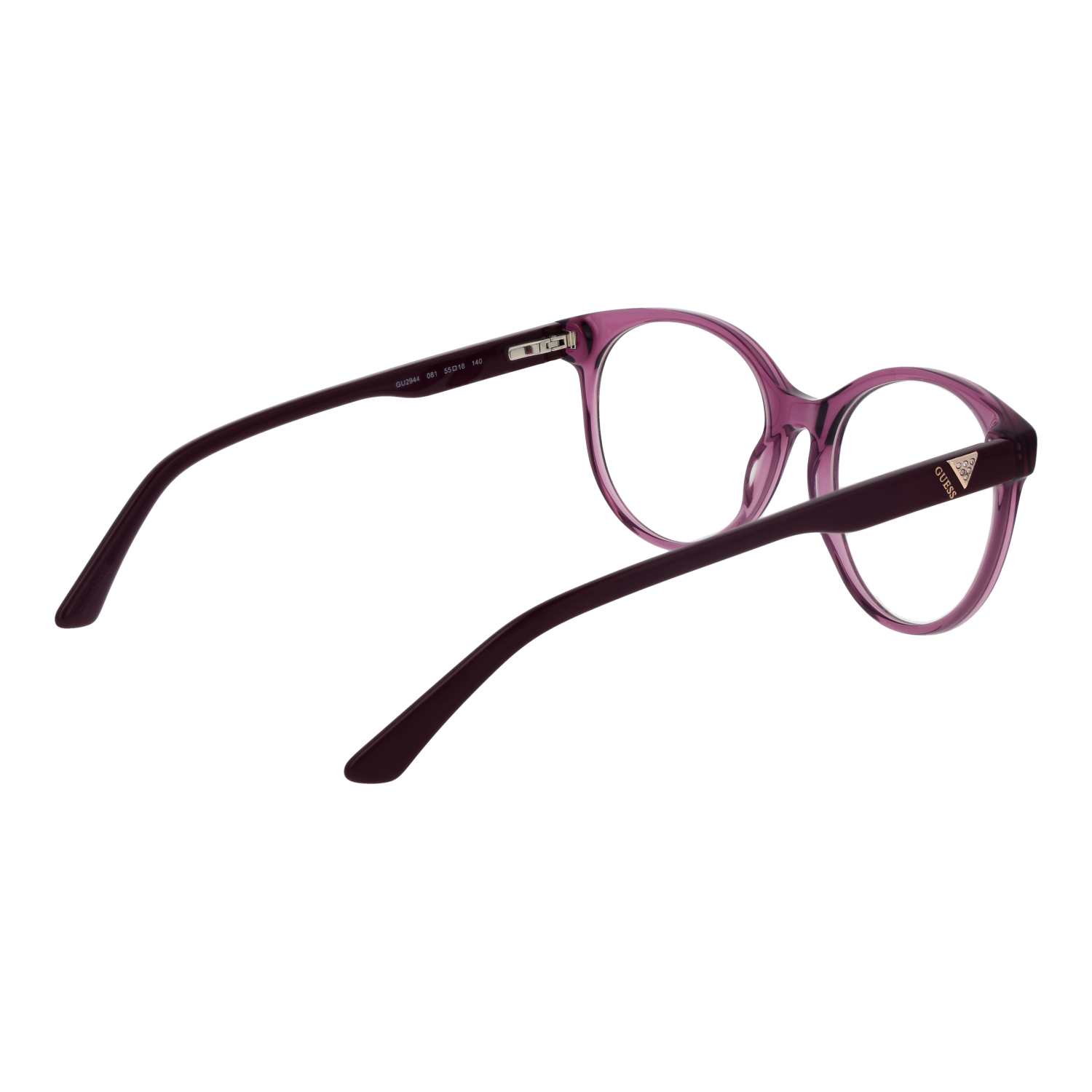 Guess Round glasses in Purple with Acetate frame, model Guess Optical Frames GU2944 081 55, from Burghley & Co – Luxury eyewear UK