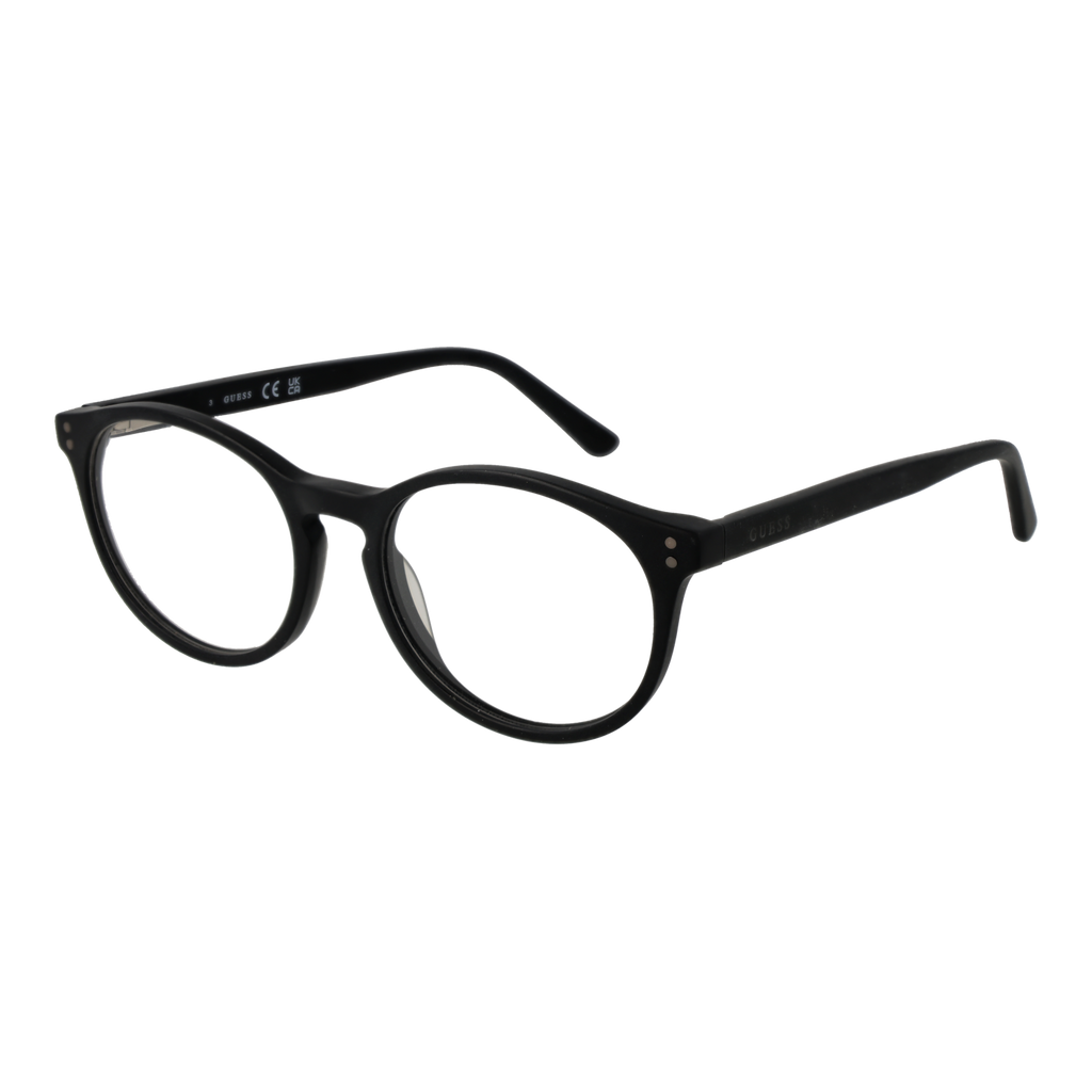 Guess Round glasses in Black with Acetate frame, model Guess Optical Frames GU8266 002 49, from Burghley & Co – Luxury eyewear UK